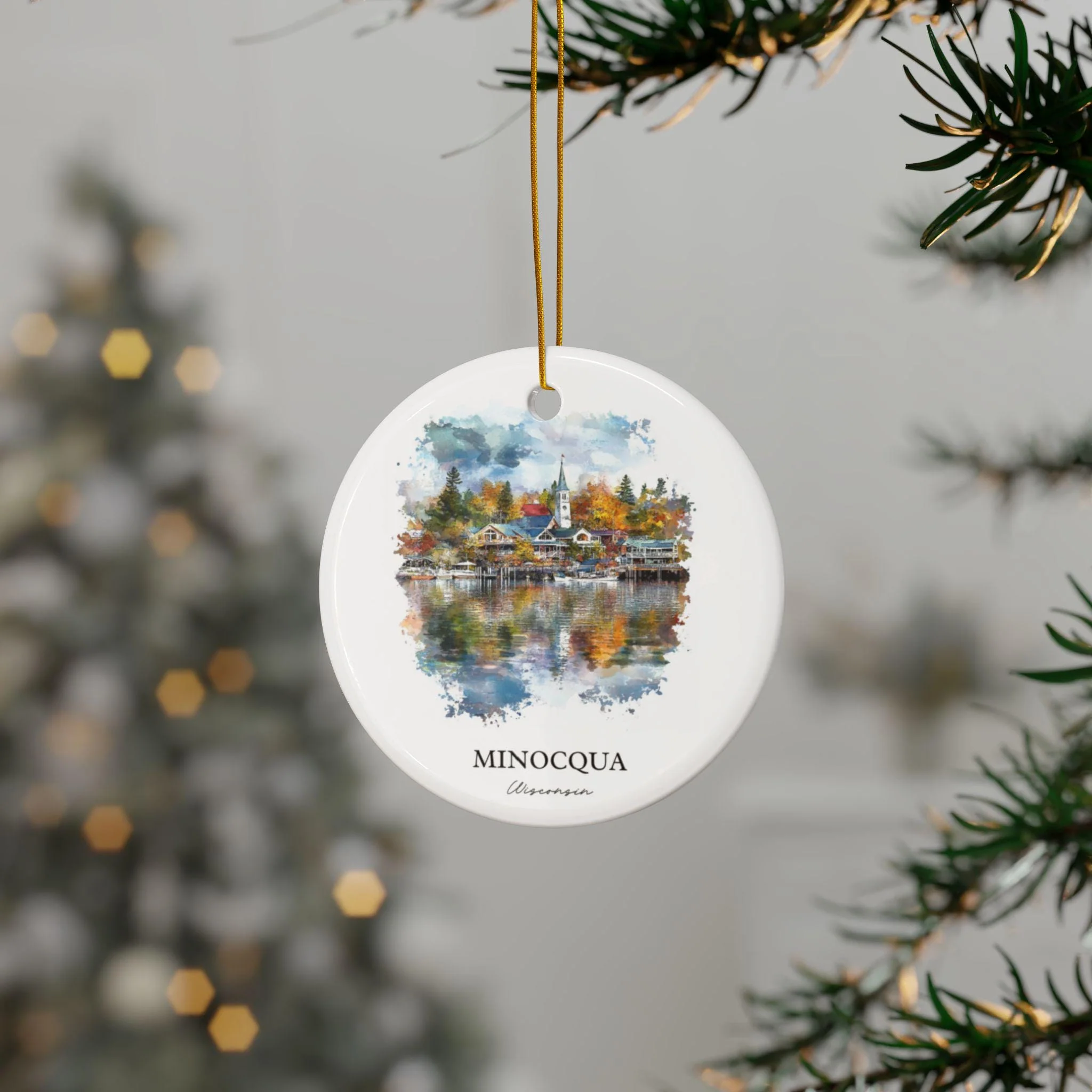 Minocqua WI Ornament: Unique Minocqua Souvenir, Minocqua Xmas Decor, and Authentic Wisconsin Gift - Image 3