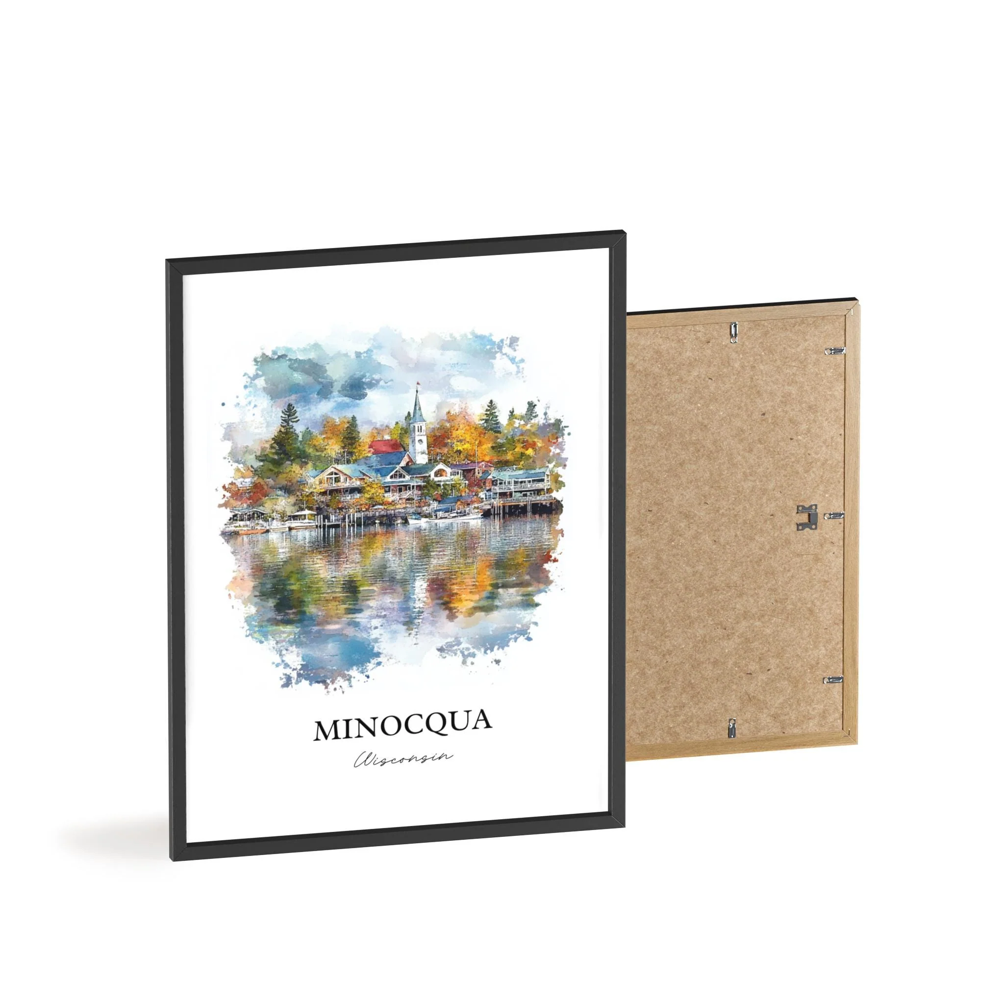 Minocqua, Wisconsin, USA – Watercolor Art Print - Image 8