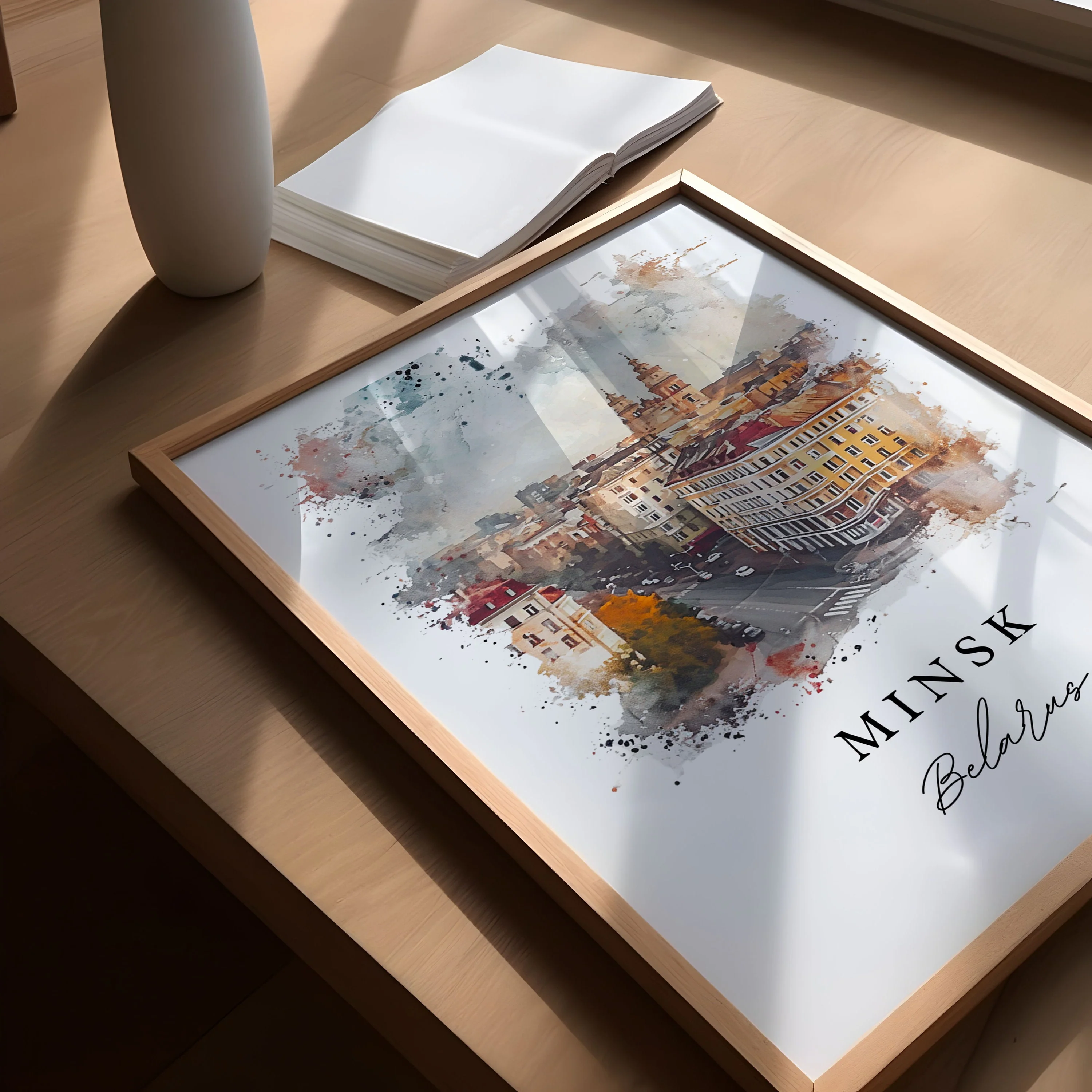 Minsk, Belarus – Watercolor Art Print - Image 3