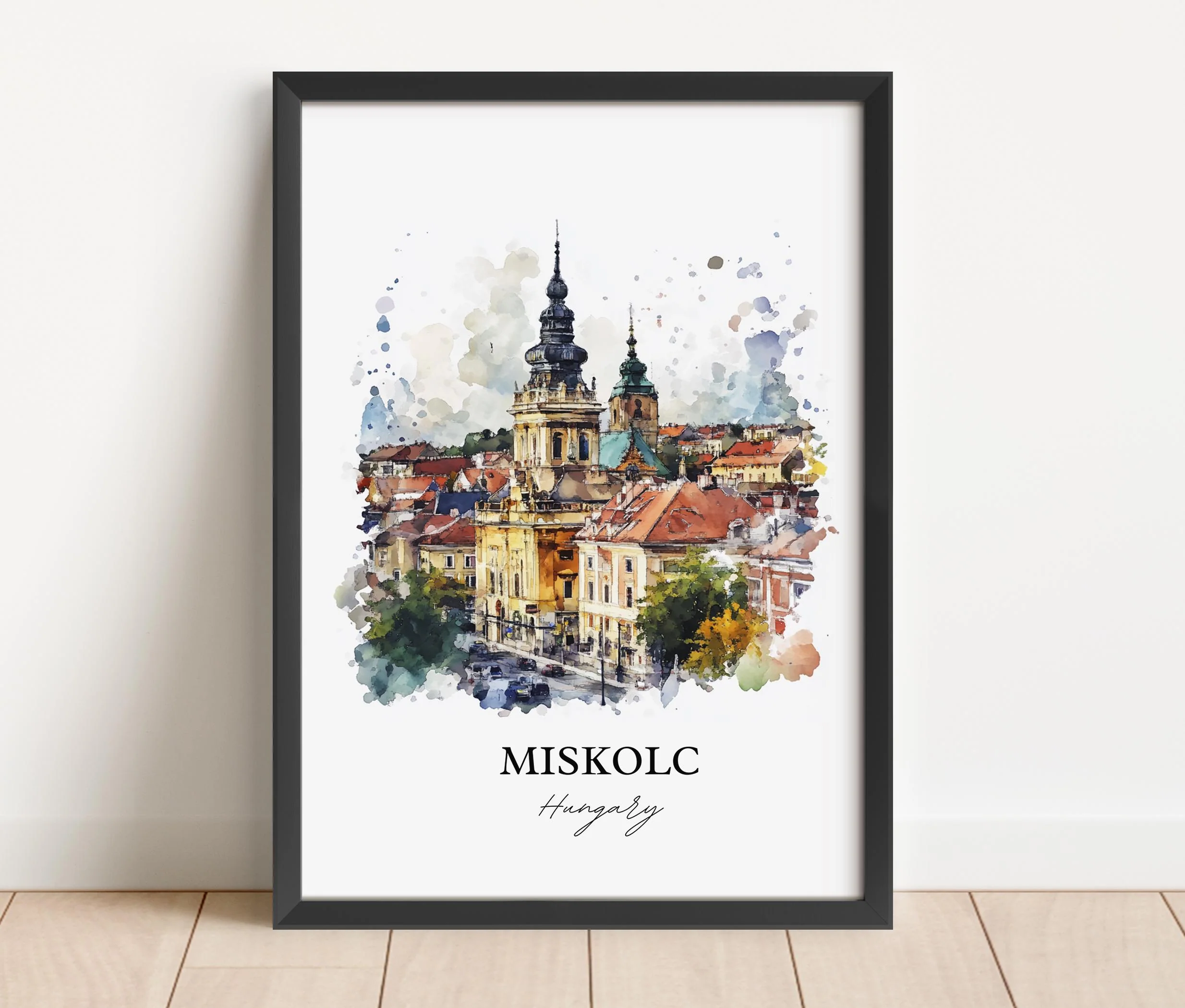 Miskolc, Hungary – Watercolor Art Print - Image 3