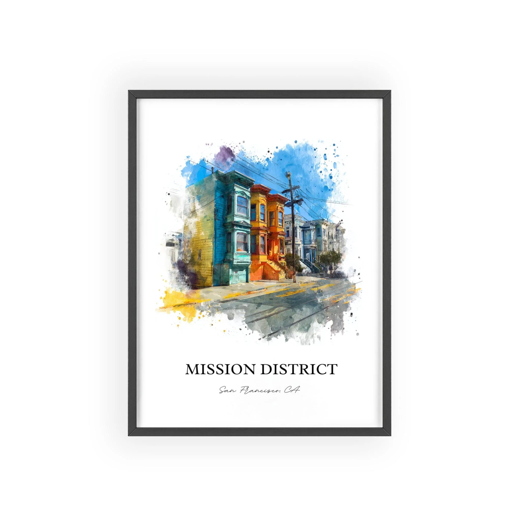 Mission District, California – Watercolor Art Print - Image 9