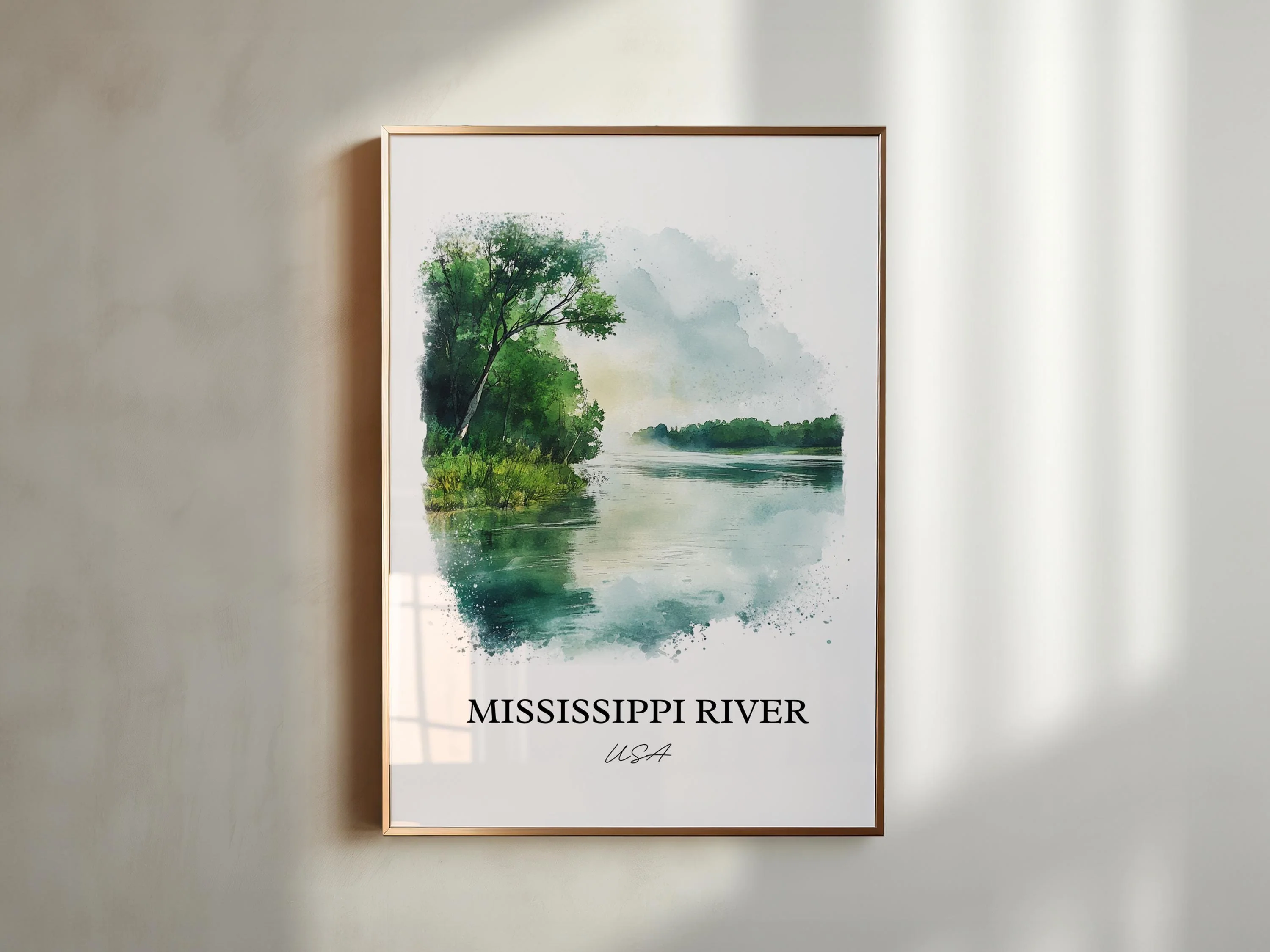 Mississippi River, USA – Watercolor Art Print - Image 3