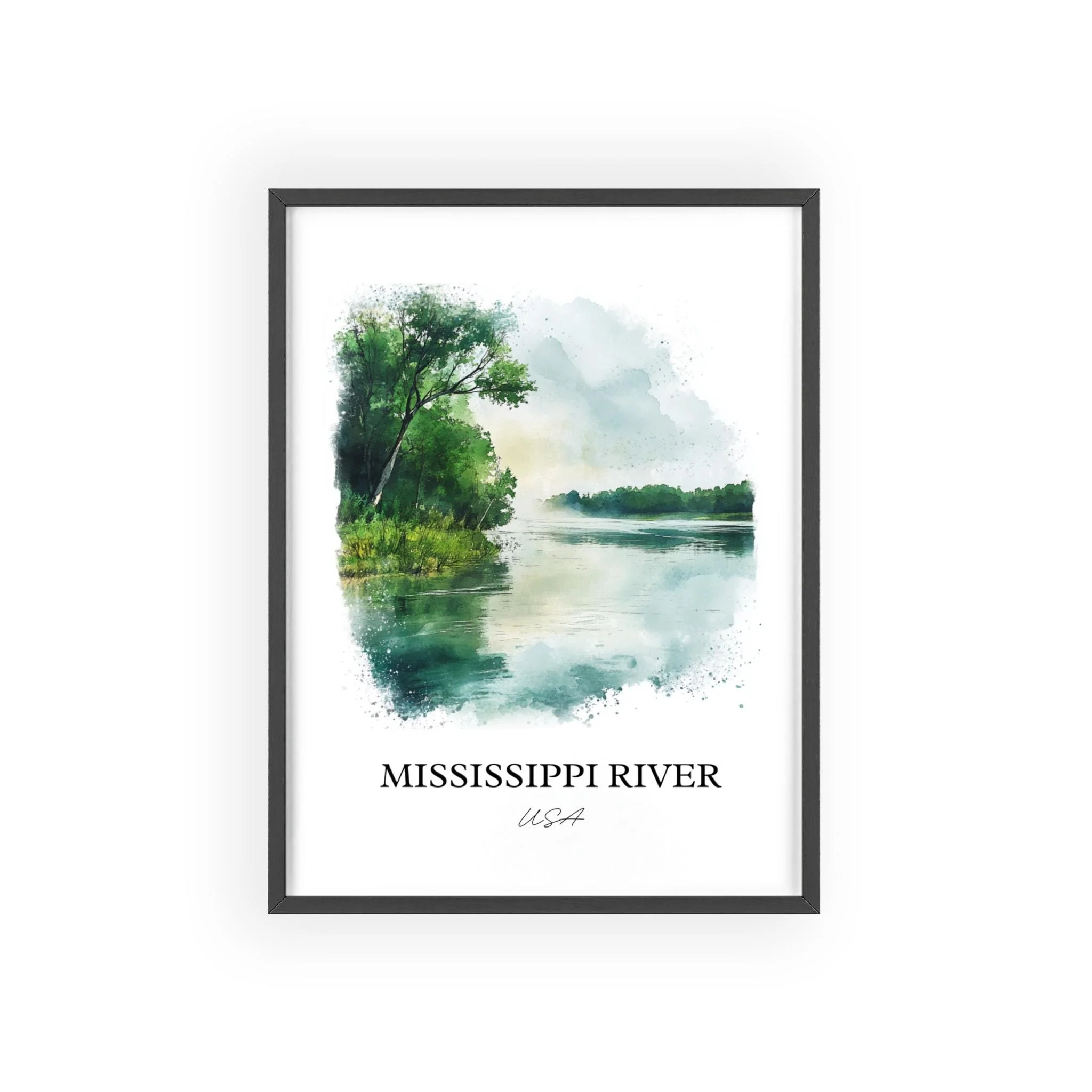 Mississippi River, USA – Watercolor Art Print - Image 7