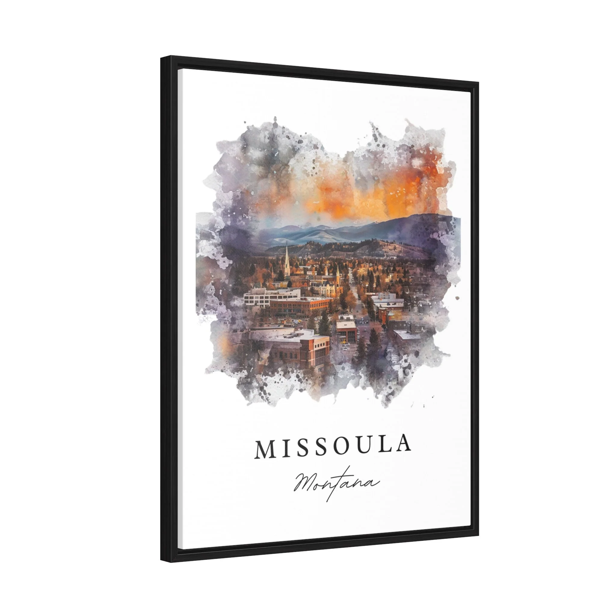 Missoula, Montana Watercolor Art Print - Image 6