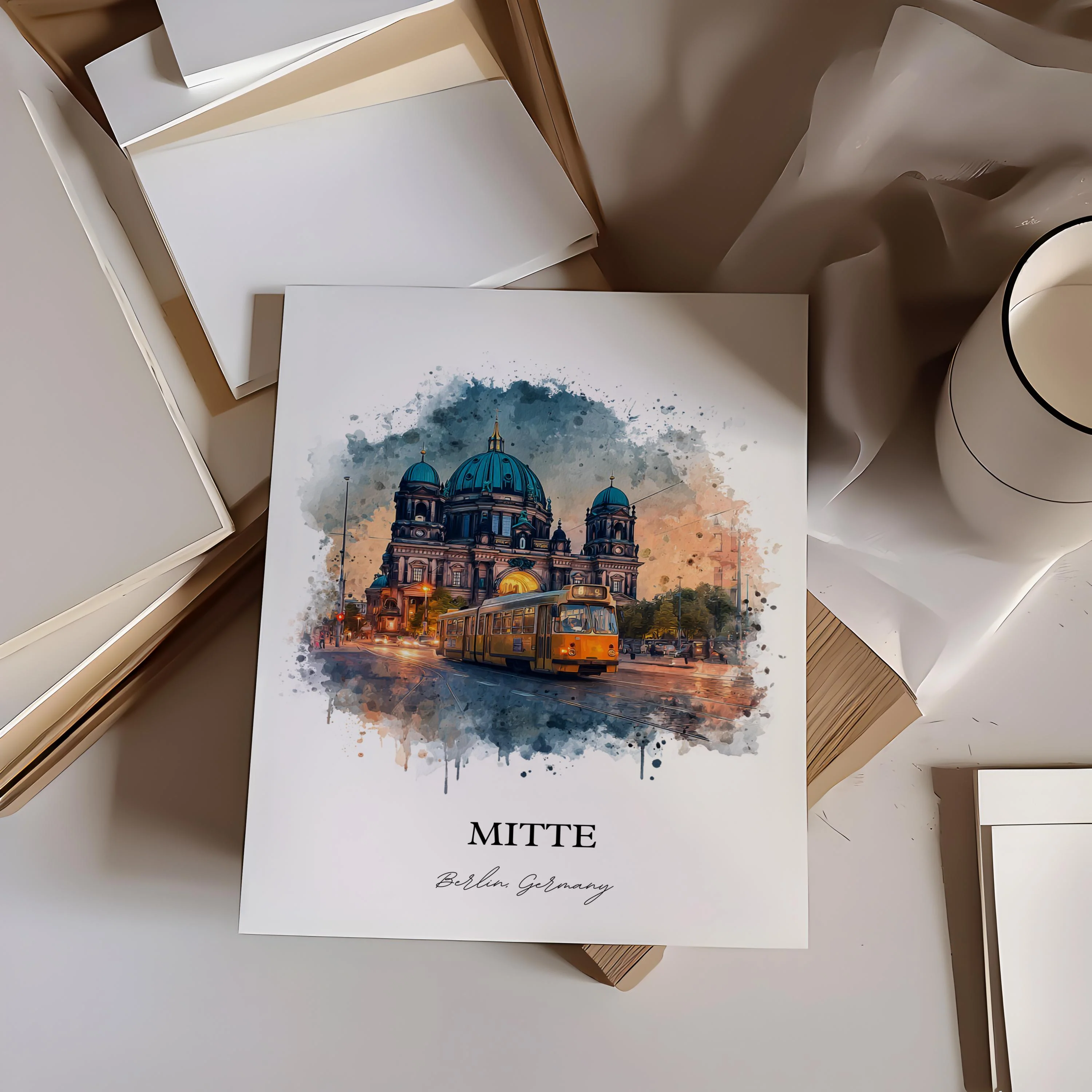 Mitte Berlin, Germany – Watercolor Art Print - Image 6