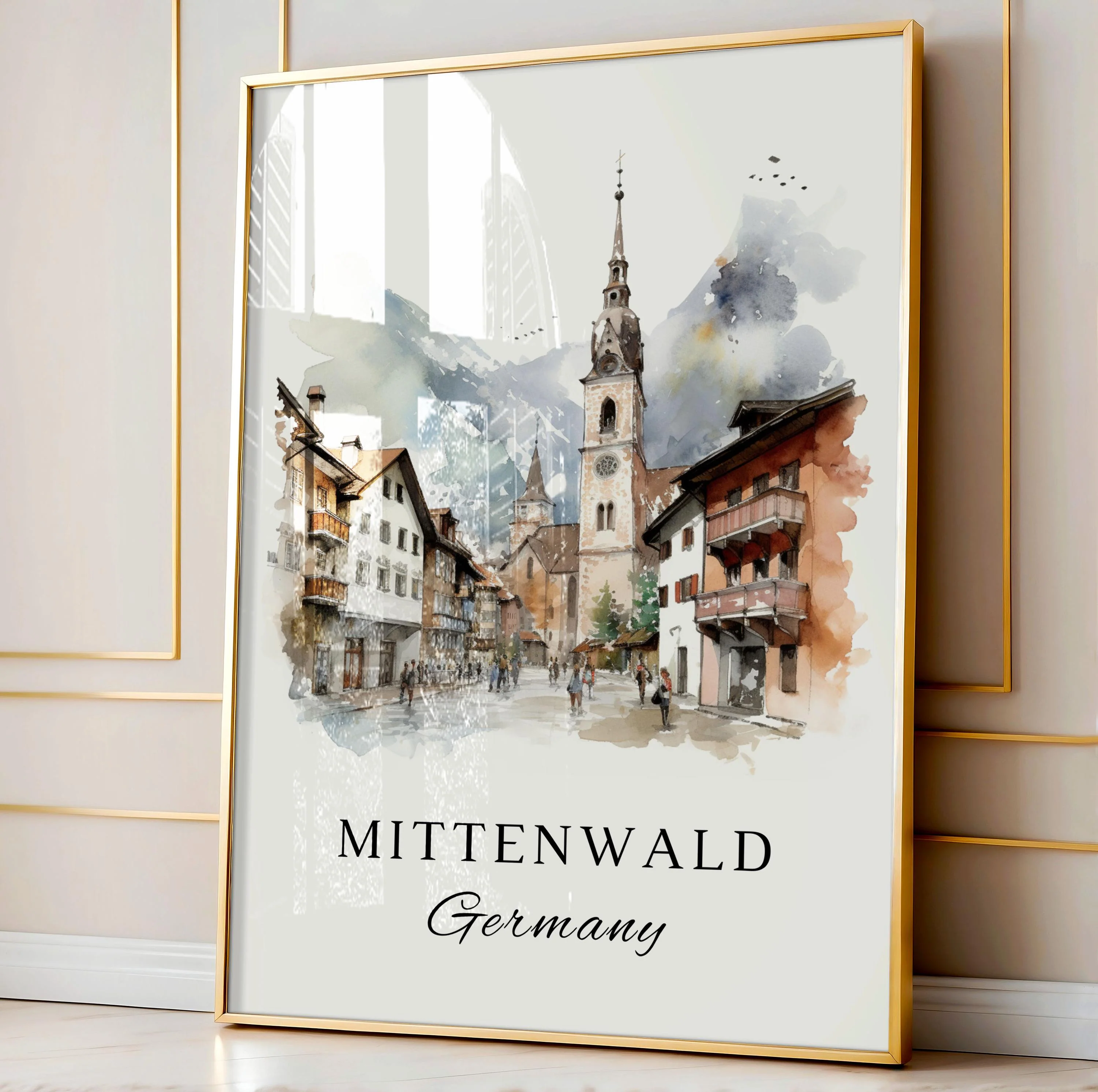 Mittenwald, Germany – Watercolor Art Print