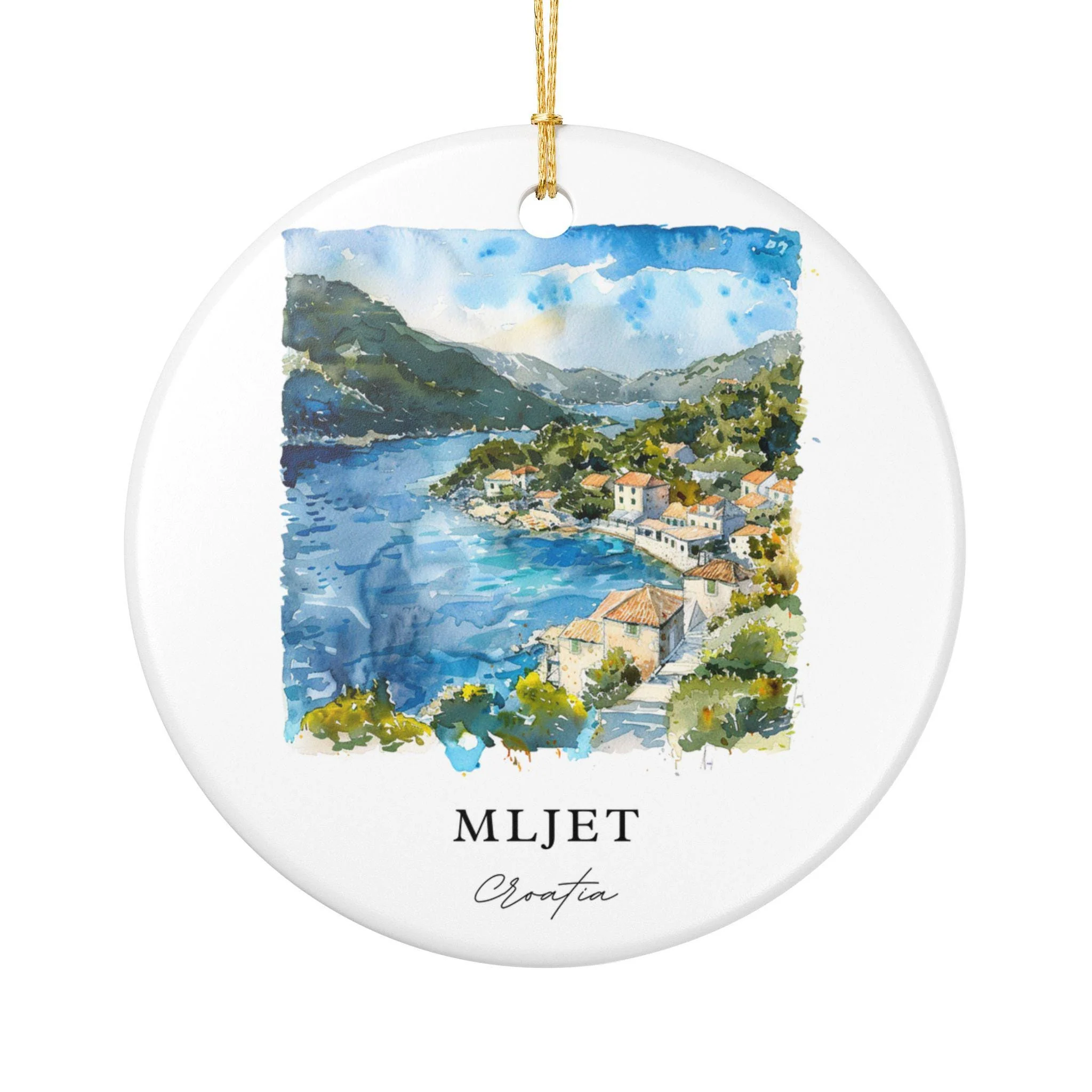 Mljet Croatia Ornament: Unique Mljet Souvenir, Mljet Xmas Decor, and Authentic Mljet Croatia Gift