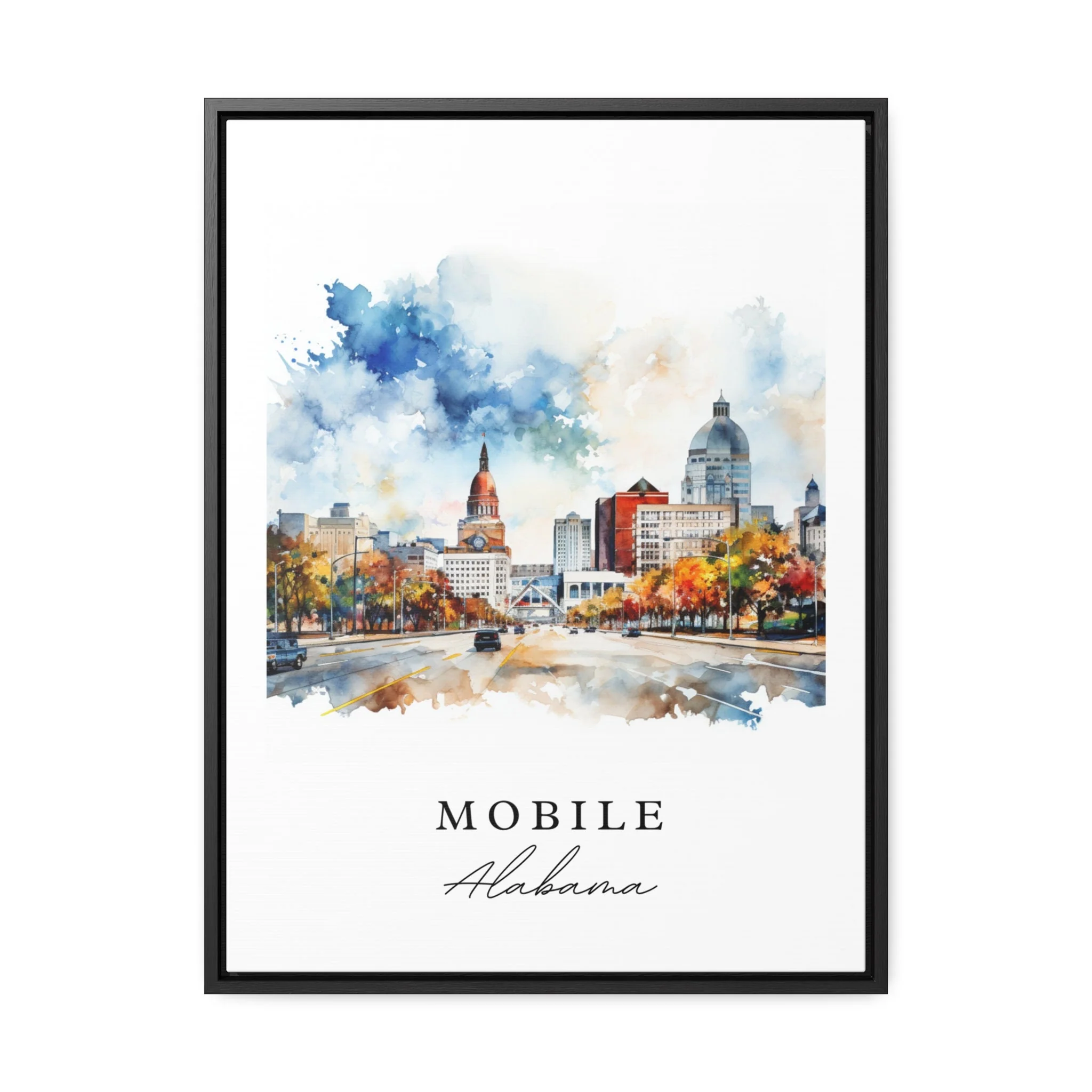 Mobile, Alabama, USA – Watercolor Art Print - Image 2
