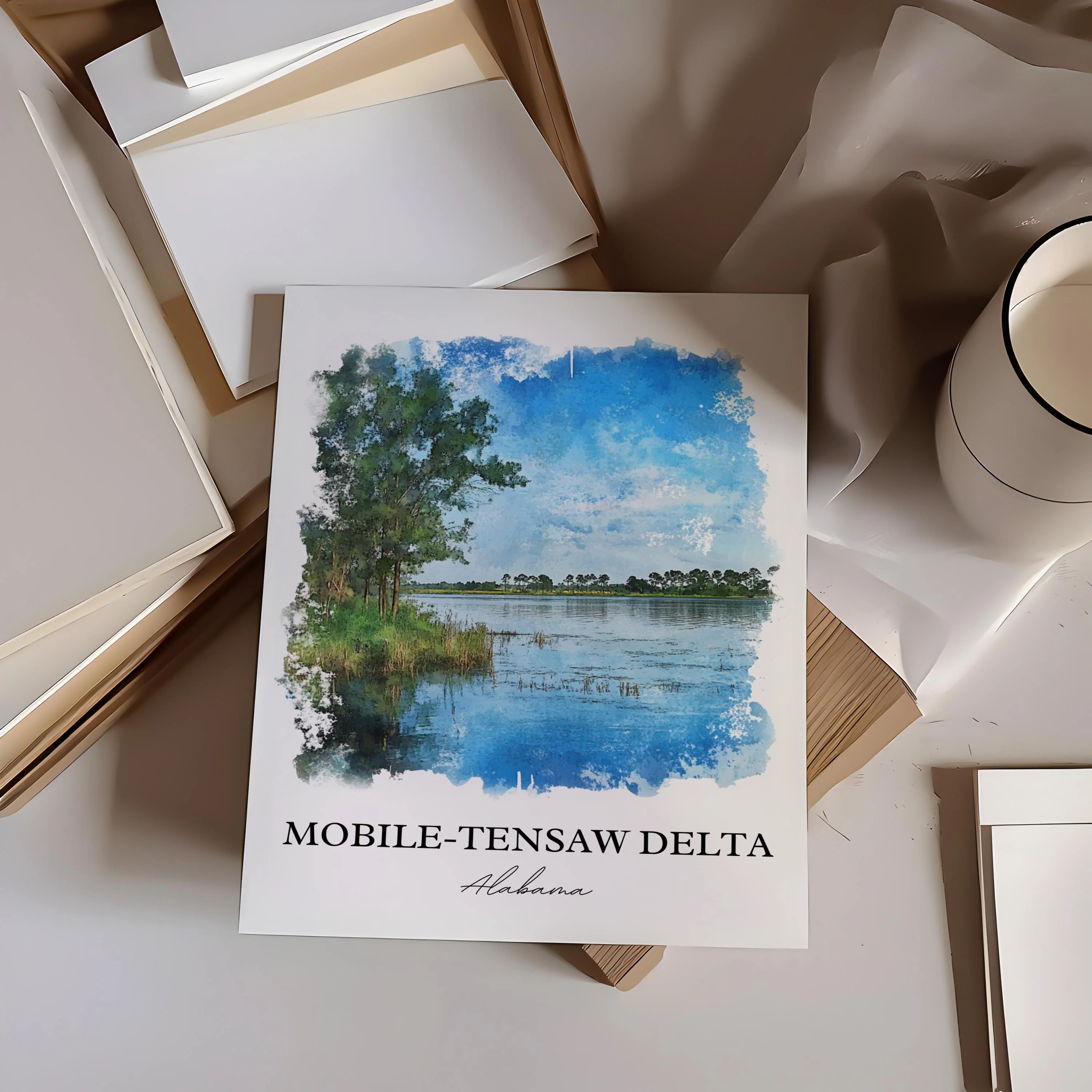 Mobile-Tensaw Delta, Alabama – Watercolor Art Print - Image 5