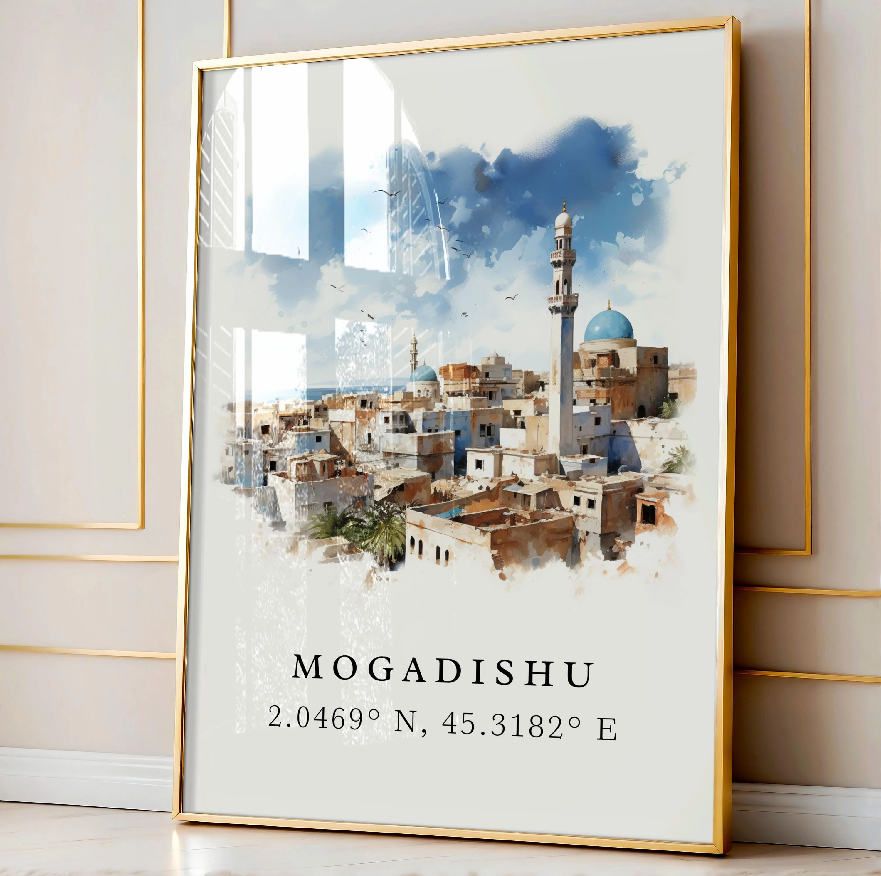 Mogadishu, Somalia – Watercolor Art Print - Image 4