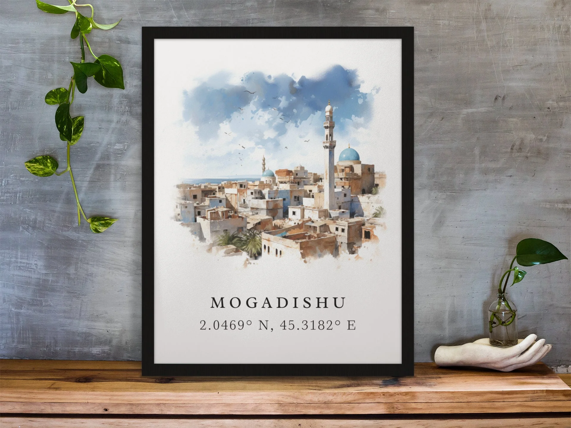Mogadishu, Somalia – Watercolor Art Print - Image 5