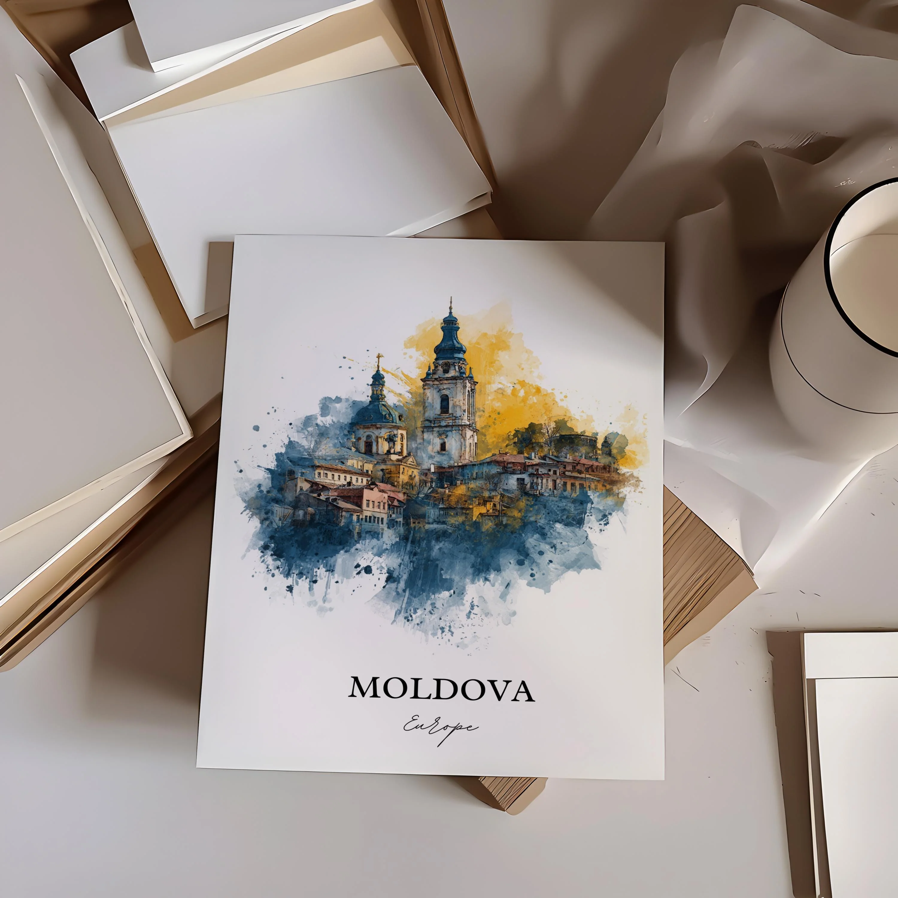 Moldova, Europe – Watercolor Art Print - Image 5