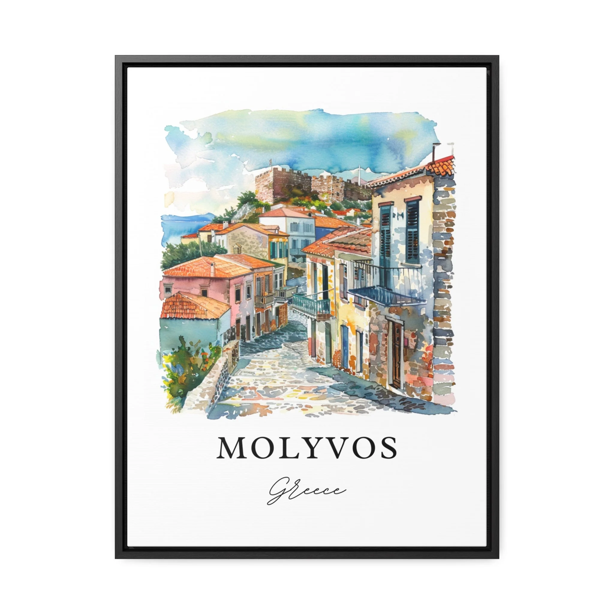 Molyvos, Greece – Watercolor Art Print - Image 5