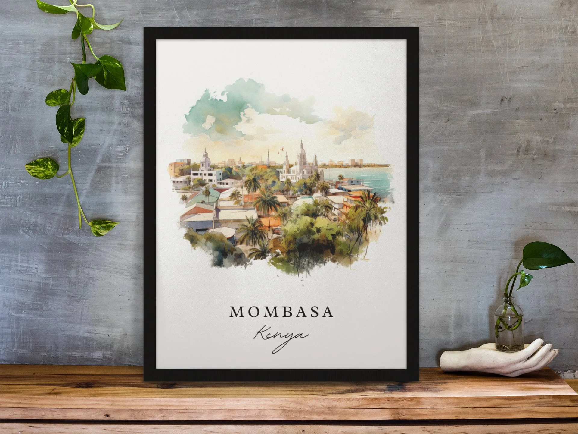 Mombasa, Kenya – Watercolor Art Print - Image 5