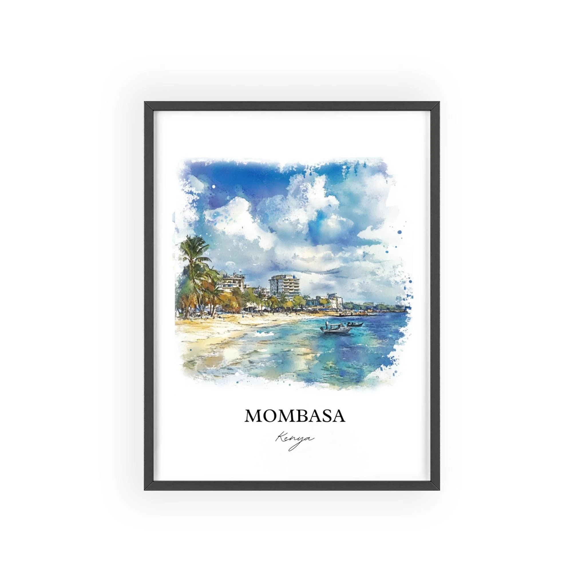 Mombasa, Kenya – Watercolor Art Print - Image 7