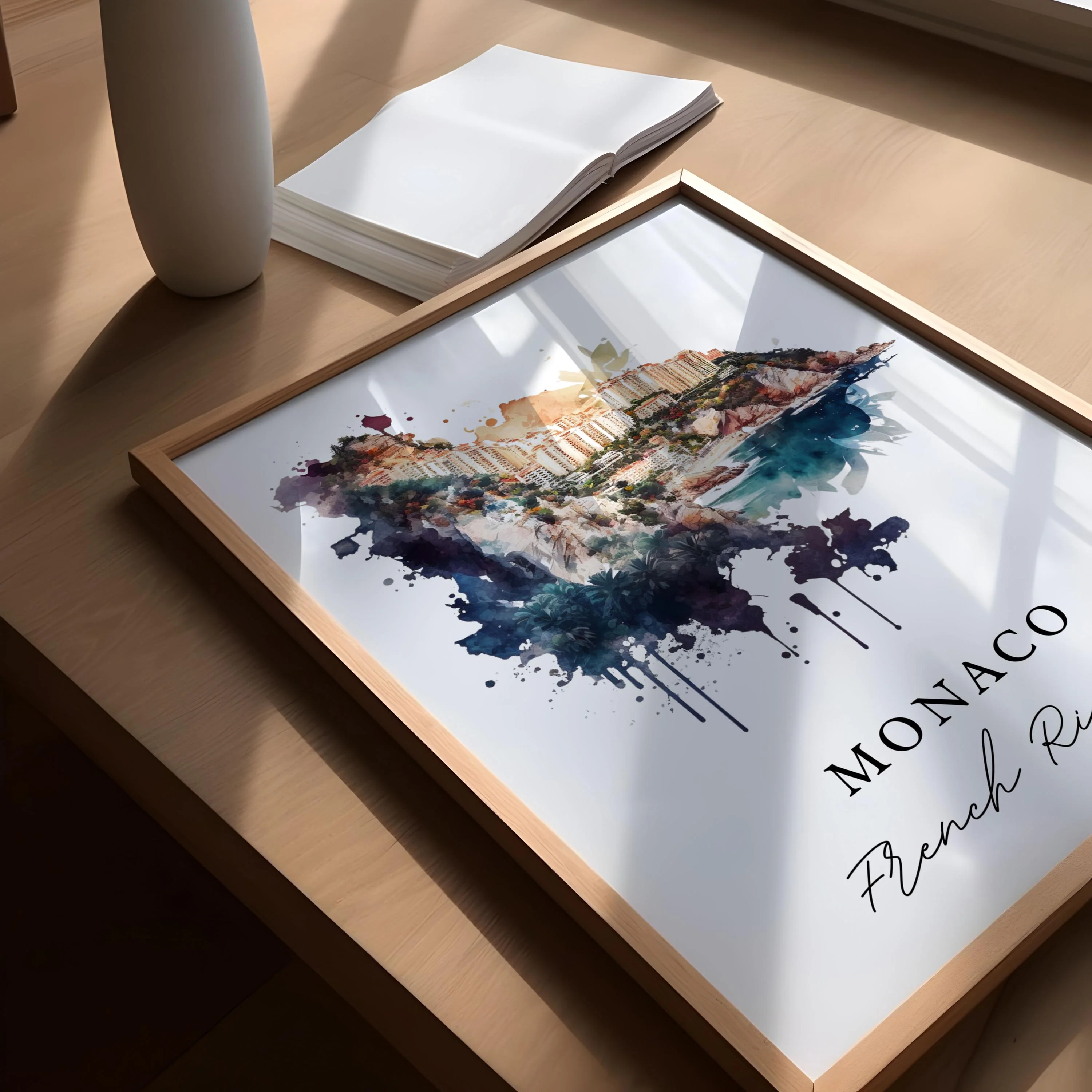 Monaco – Watercolor Art Print - Image 3