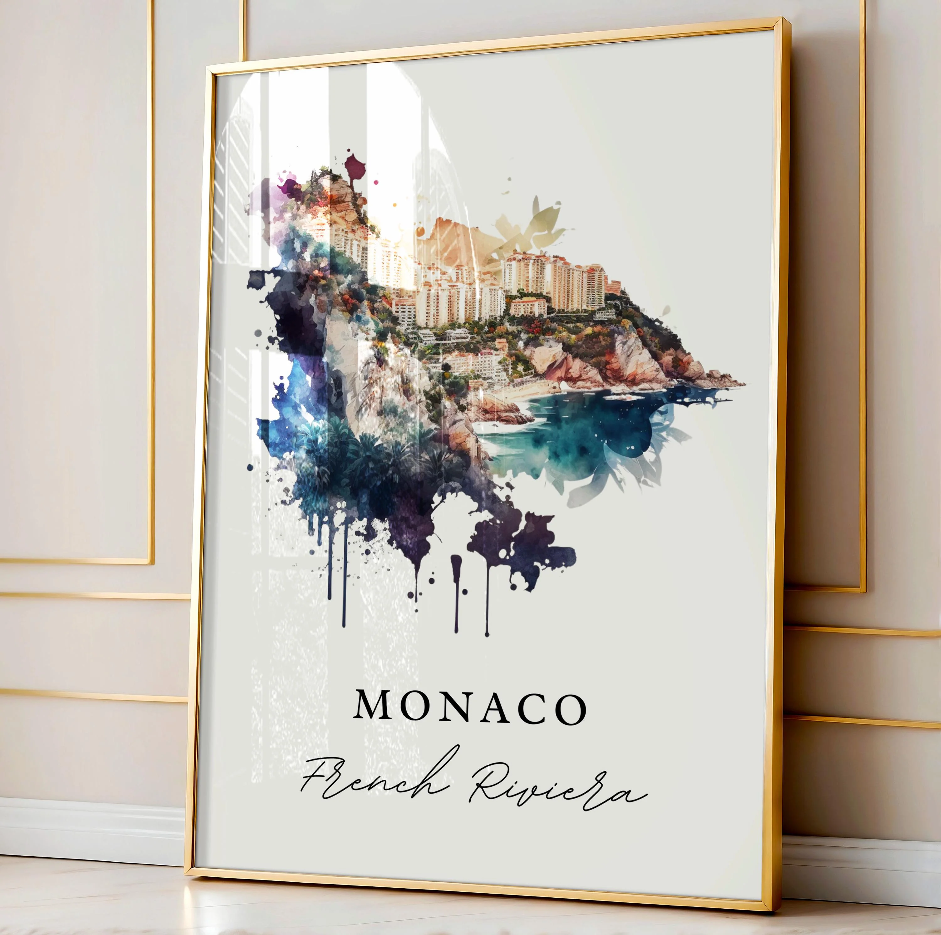 Monaco – Watercolor Art Print - Image 4