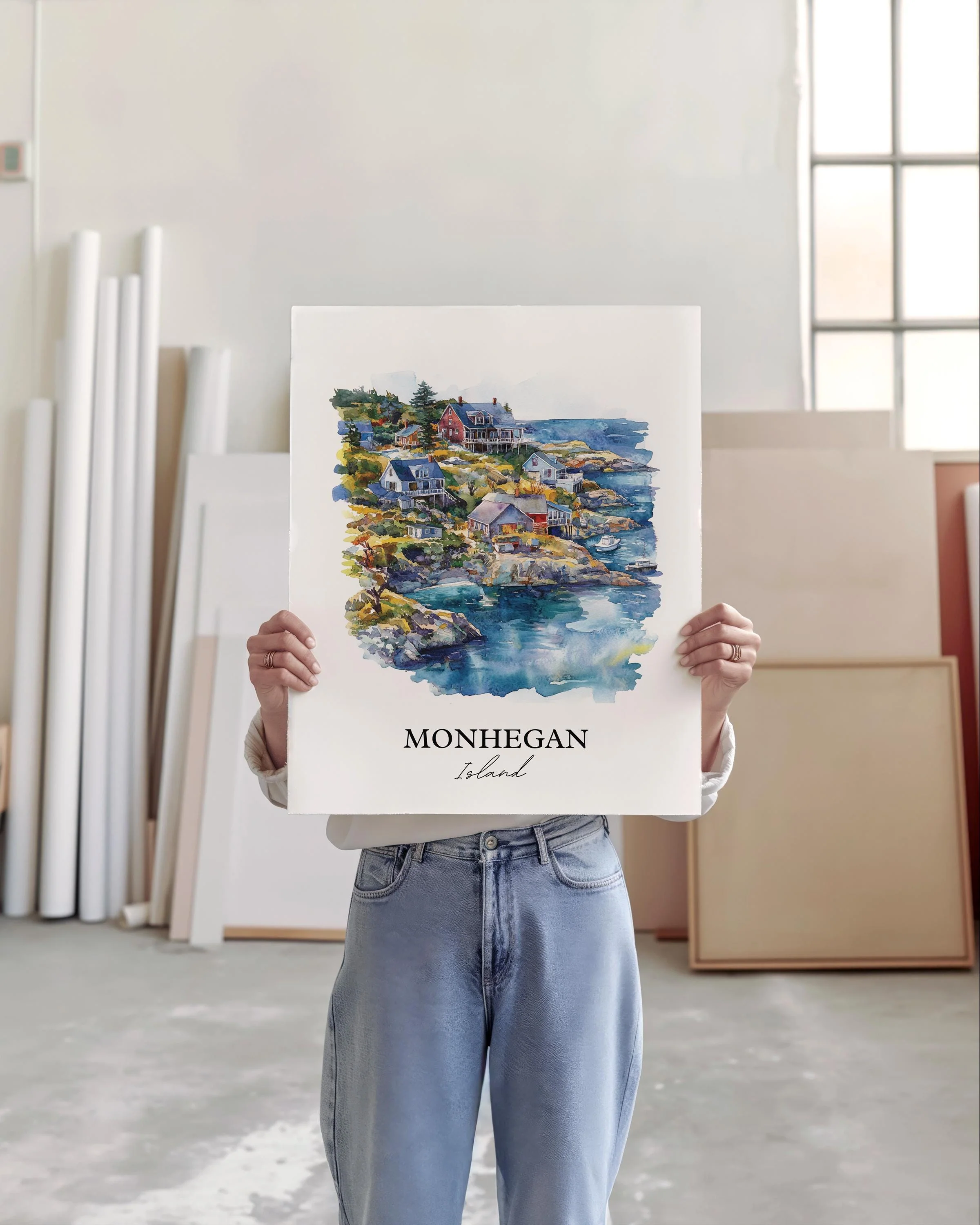 Monhegan Island, USA – Watercolor Art Print - Image 4