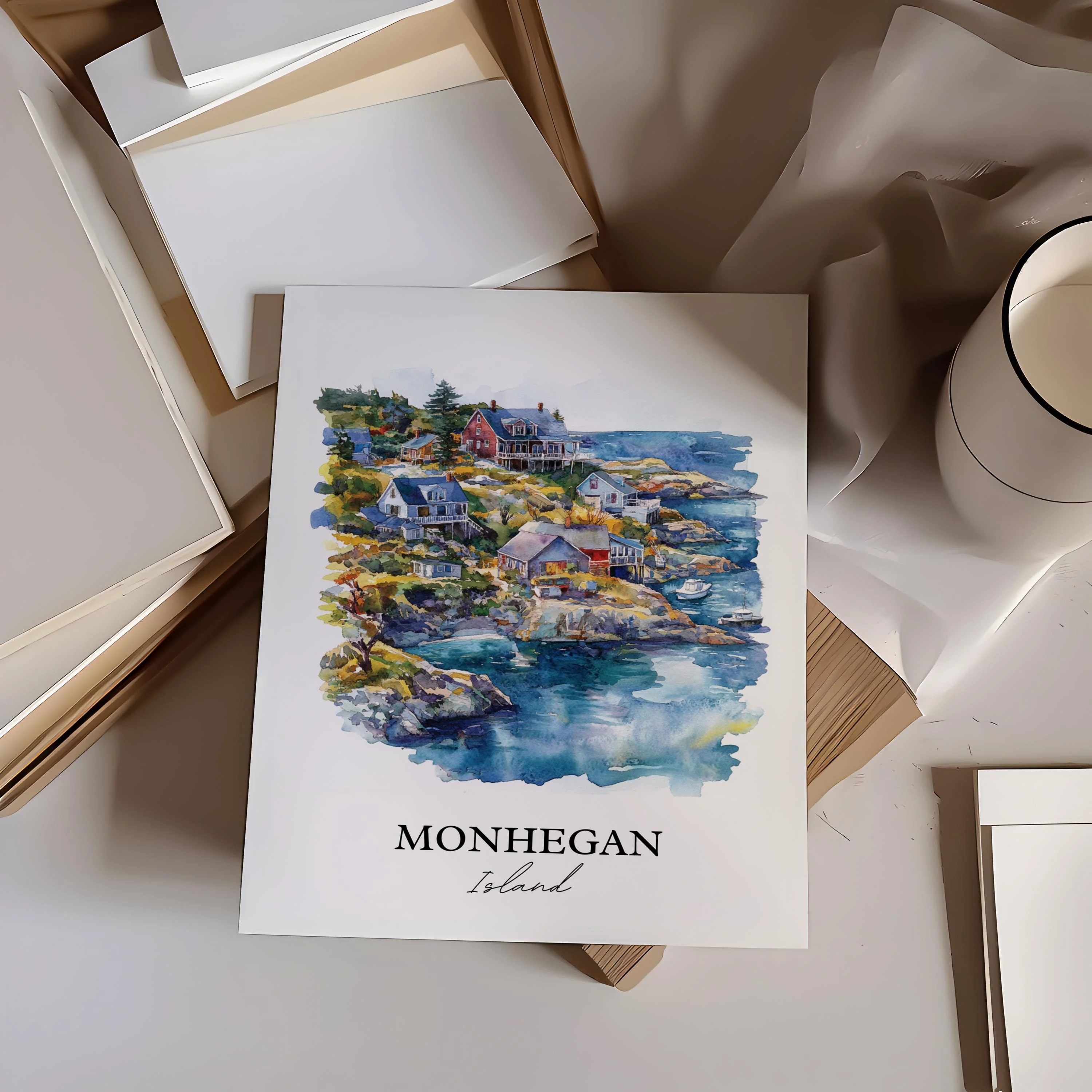 Monhegan Island, USA – Watercolor Art Print - Image 5