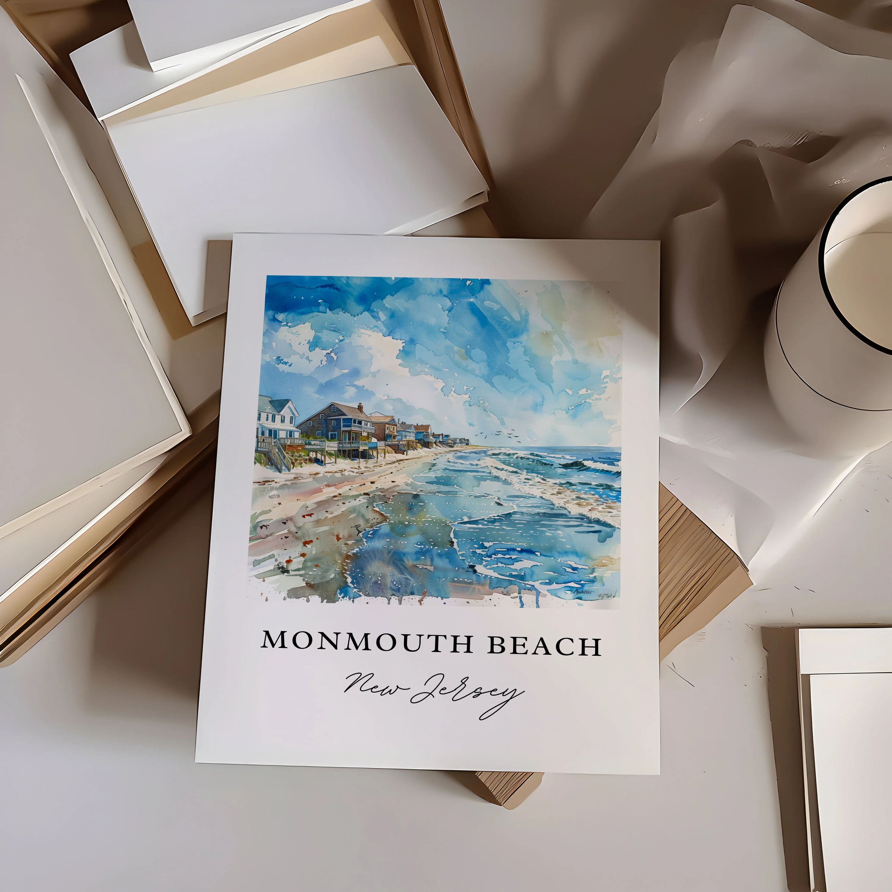 Monmouth Beach, New Jersey – Watercolor Art Print - Image 3