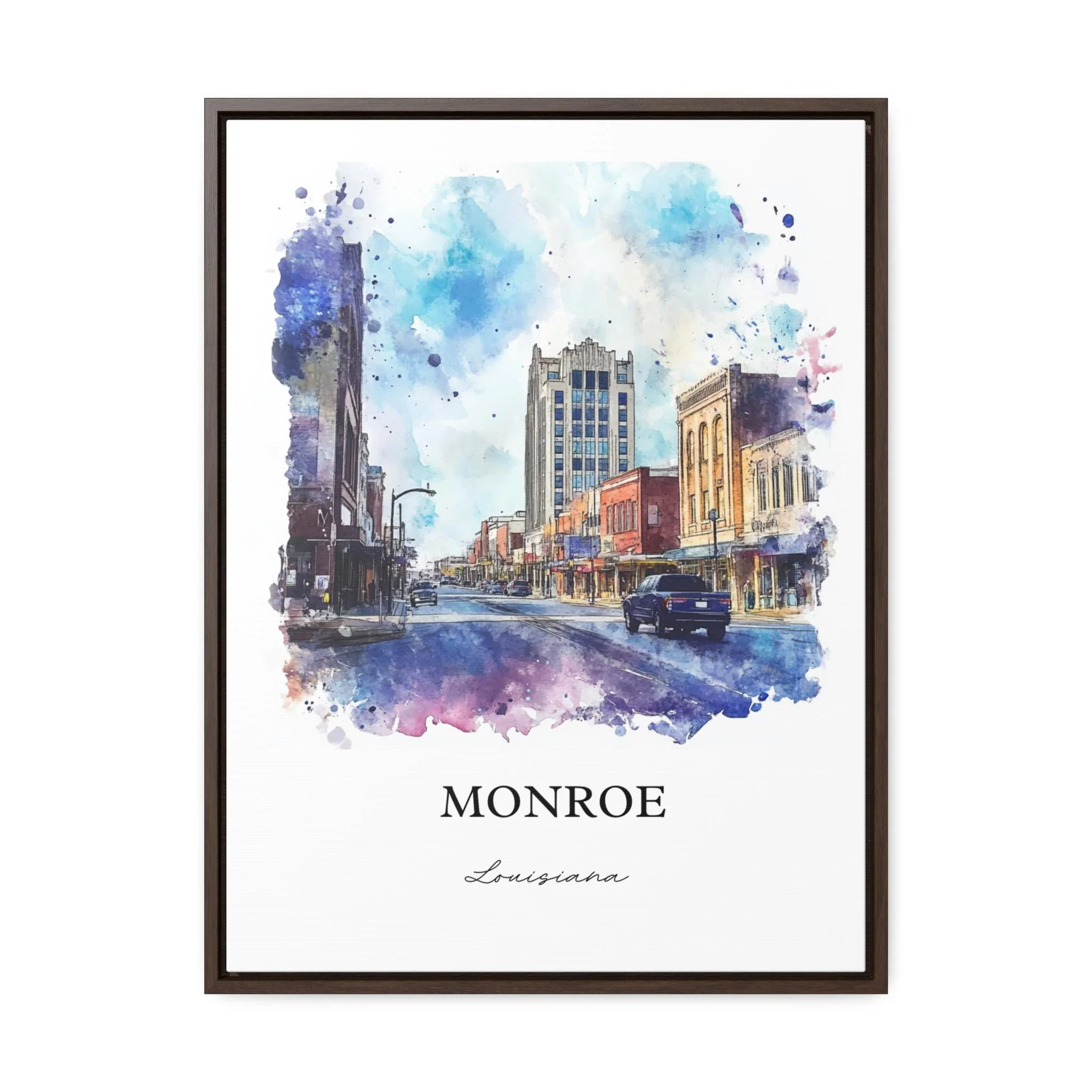 Monroe, Louisiana, Louisiana – Watercolor Art Print - Image 7
