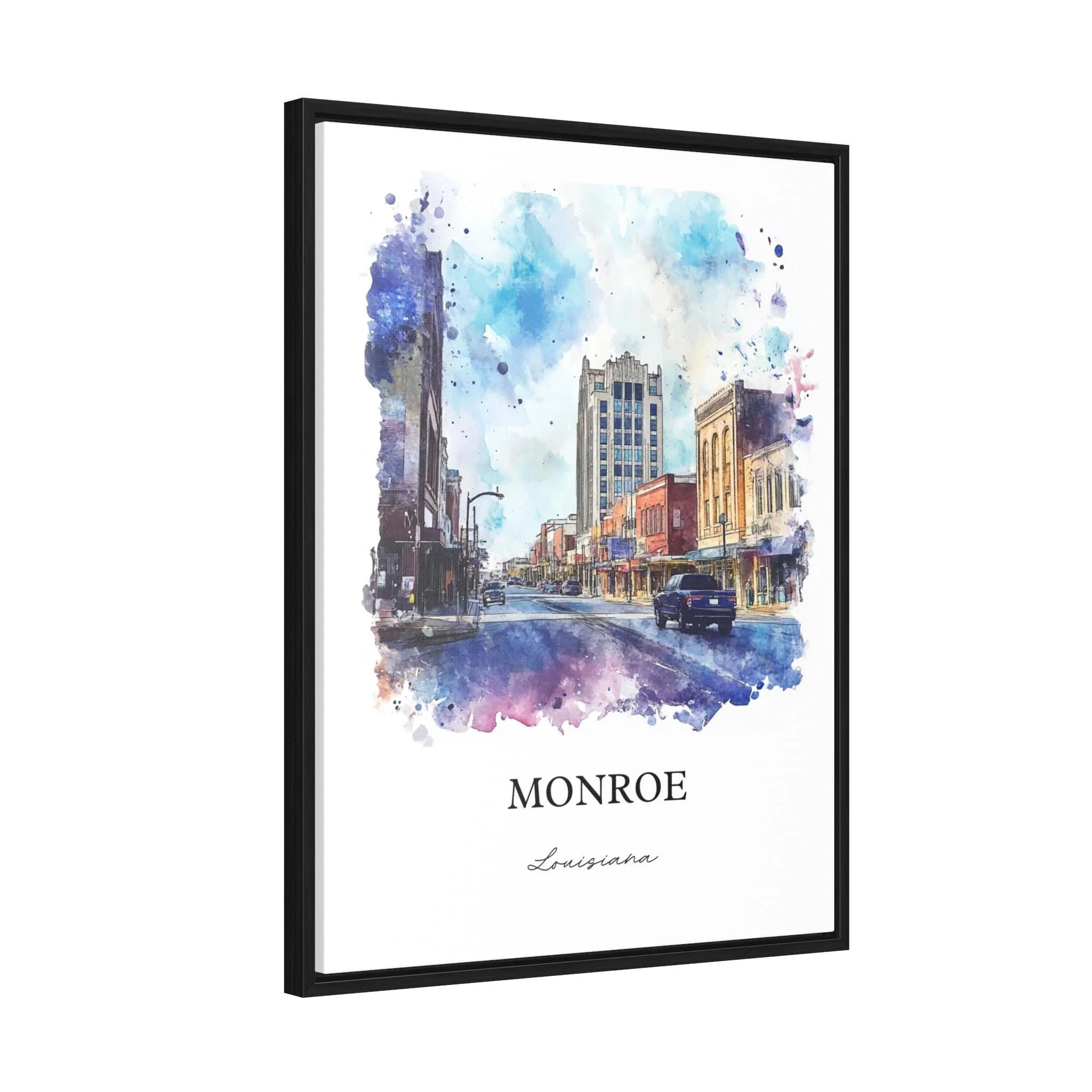 Monroe, Louisiana, Louisiana – Watercolor Art Print - Image 8