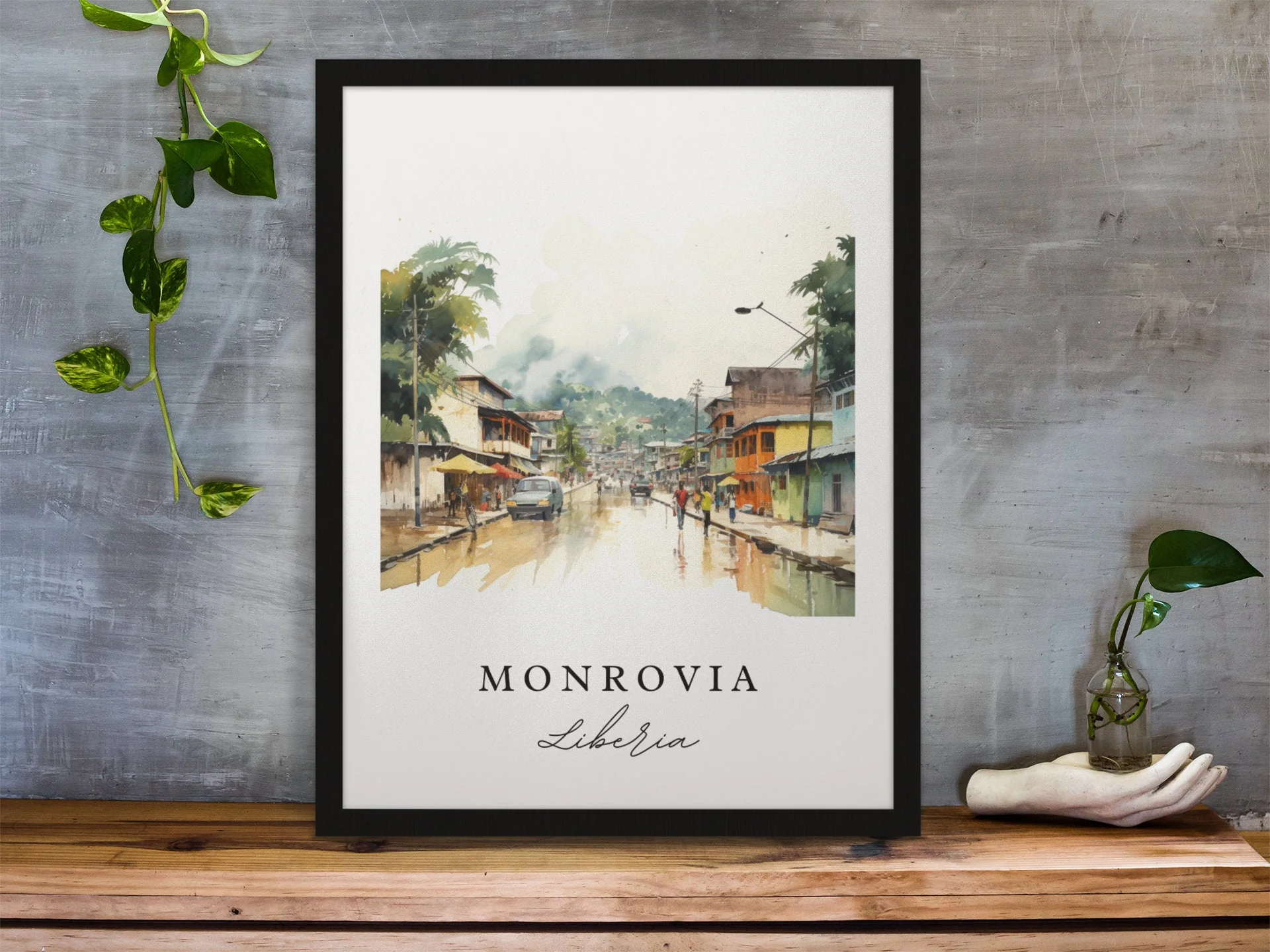 Monrovia, Liberia – Watercolor Art Print - Image 5