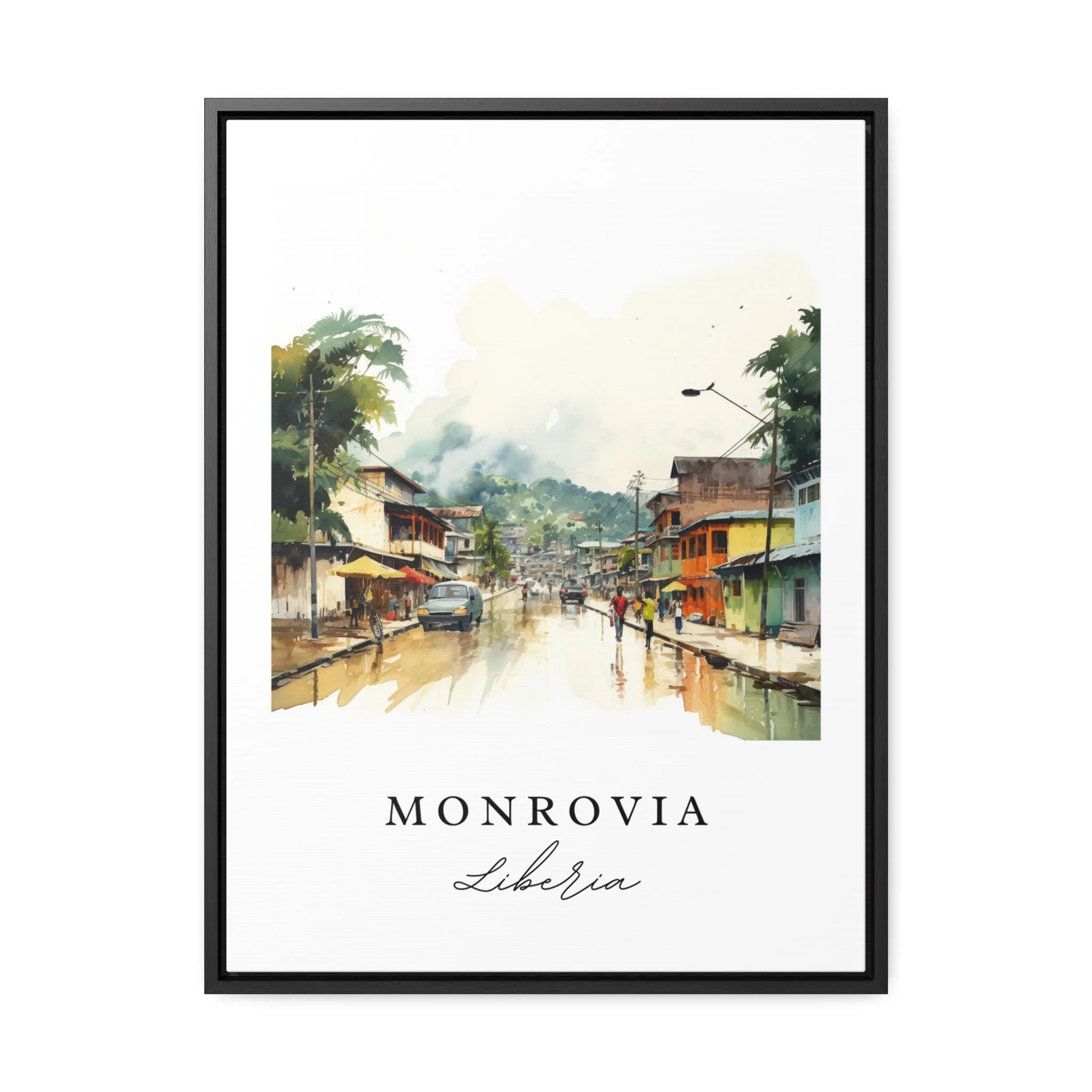 Monrovia, Liberia – Watercolor Art Print - Image 6