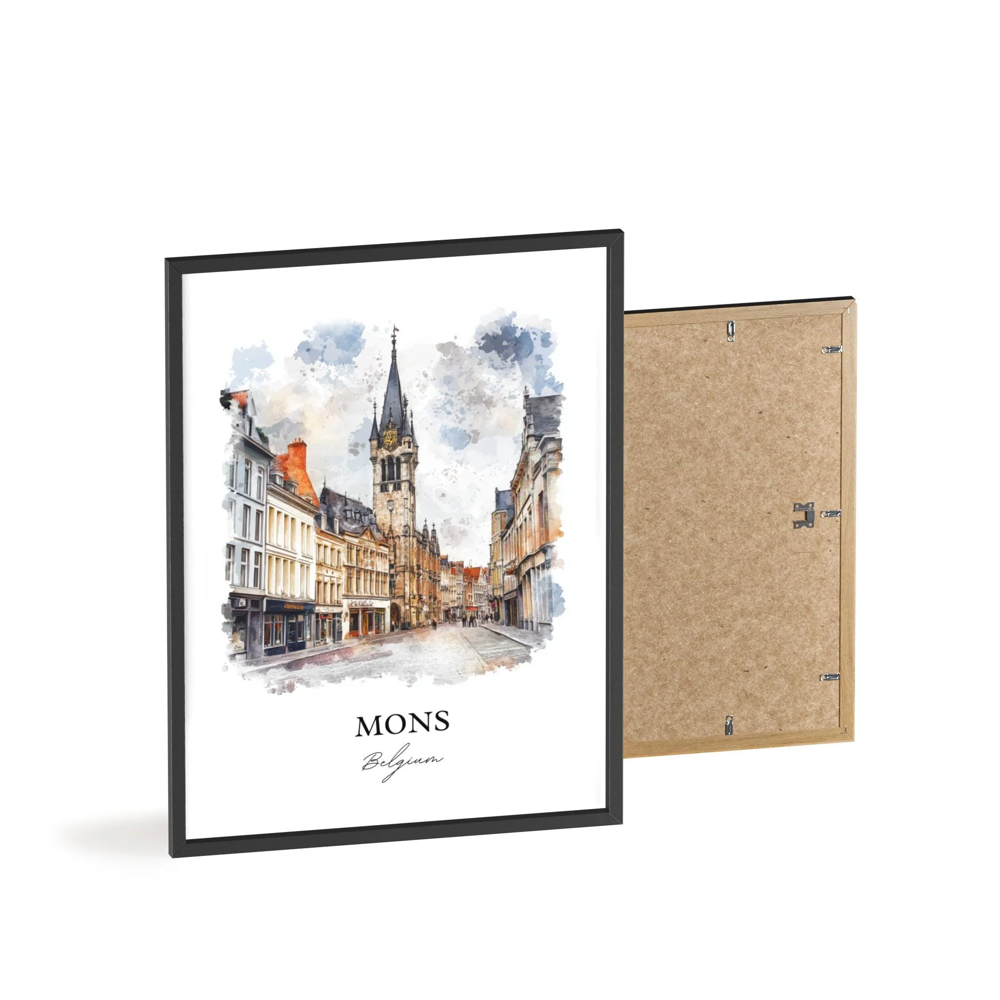 Mons, Belgium – Watercolor Art Print - Image 8