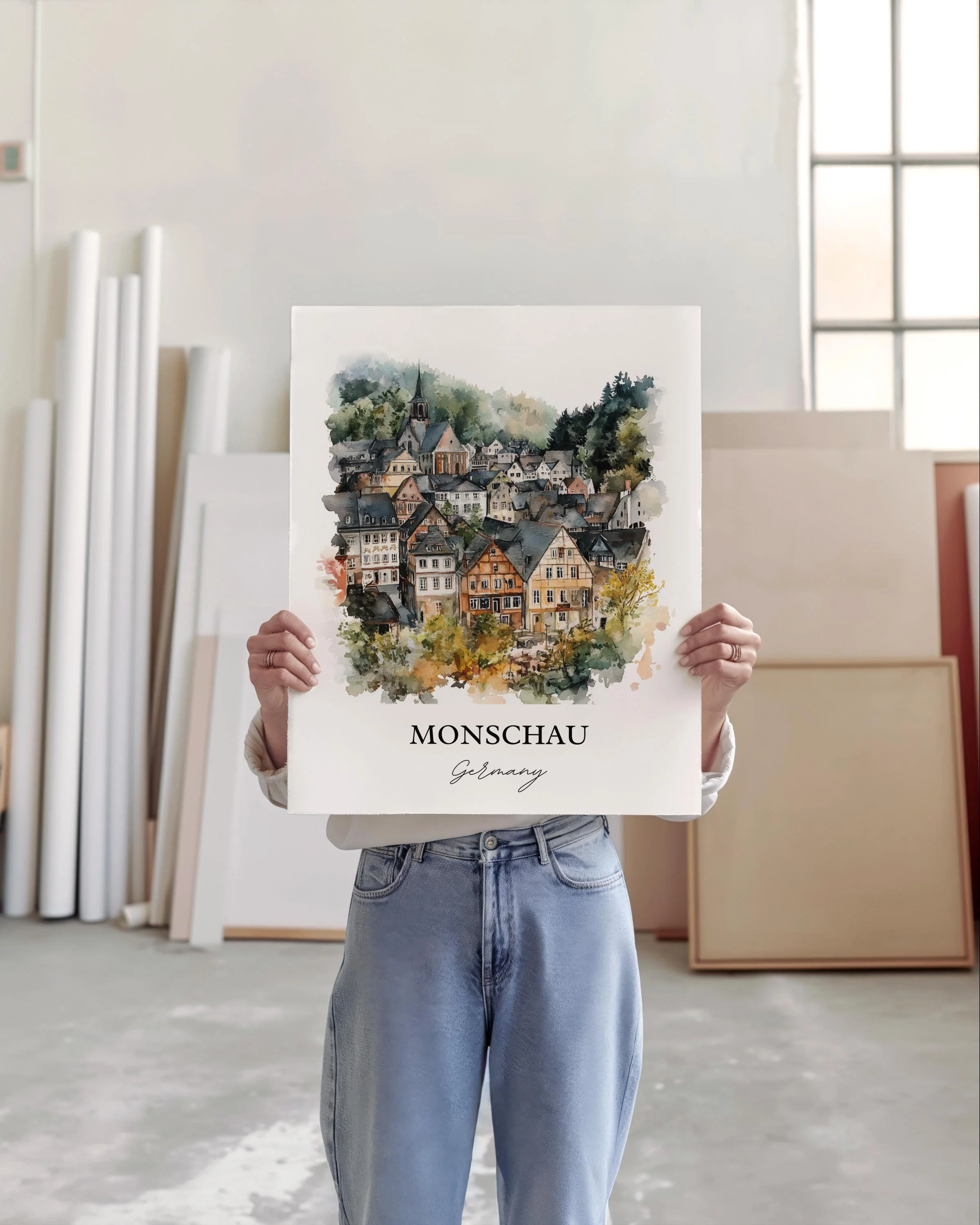 Monschau, Germany – Watercolor Art Print - Image 3