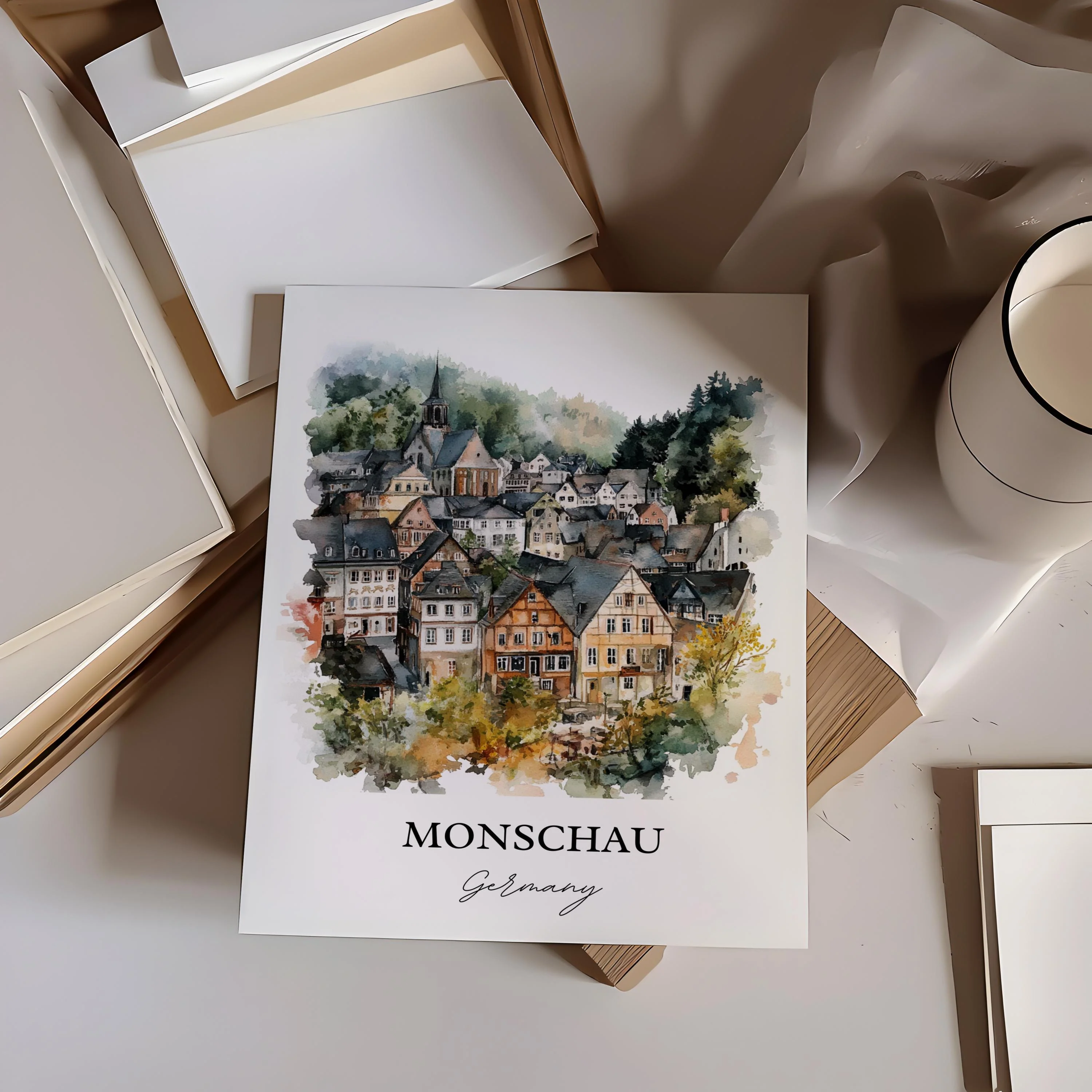 Monschau, Germany – Watercolor Art Print - Image 6