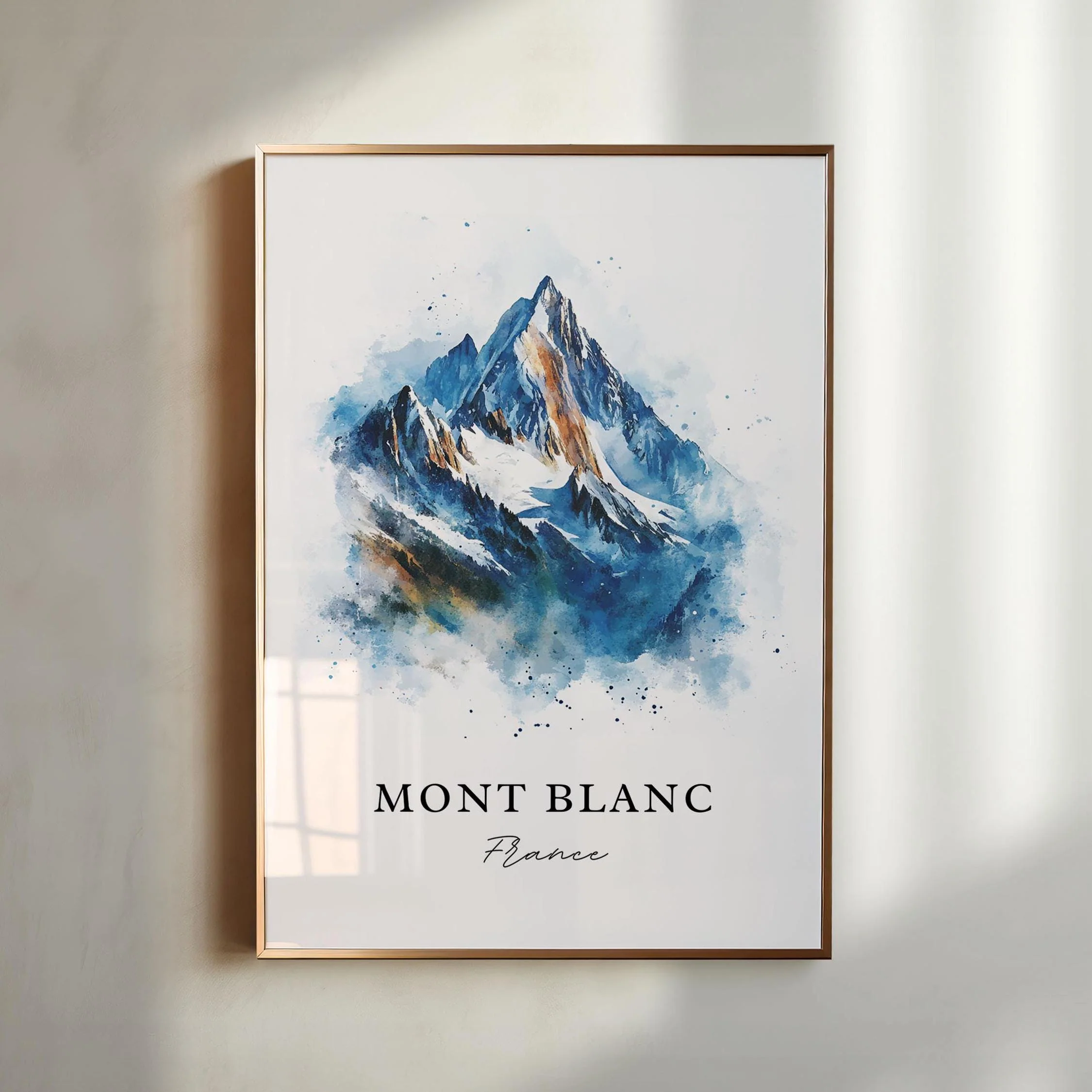 Mont Blanc, France – Watercolor Art Print