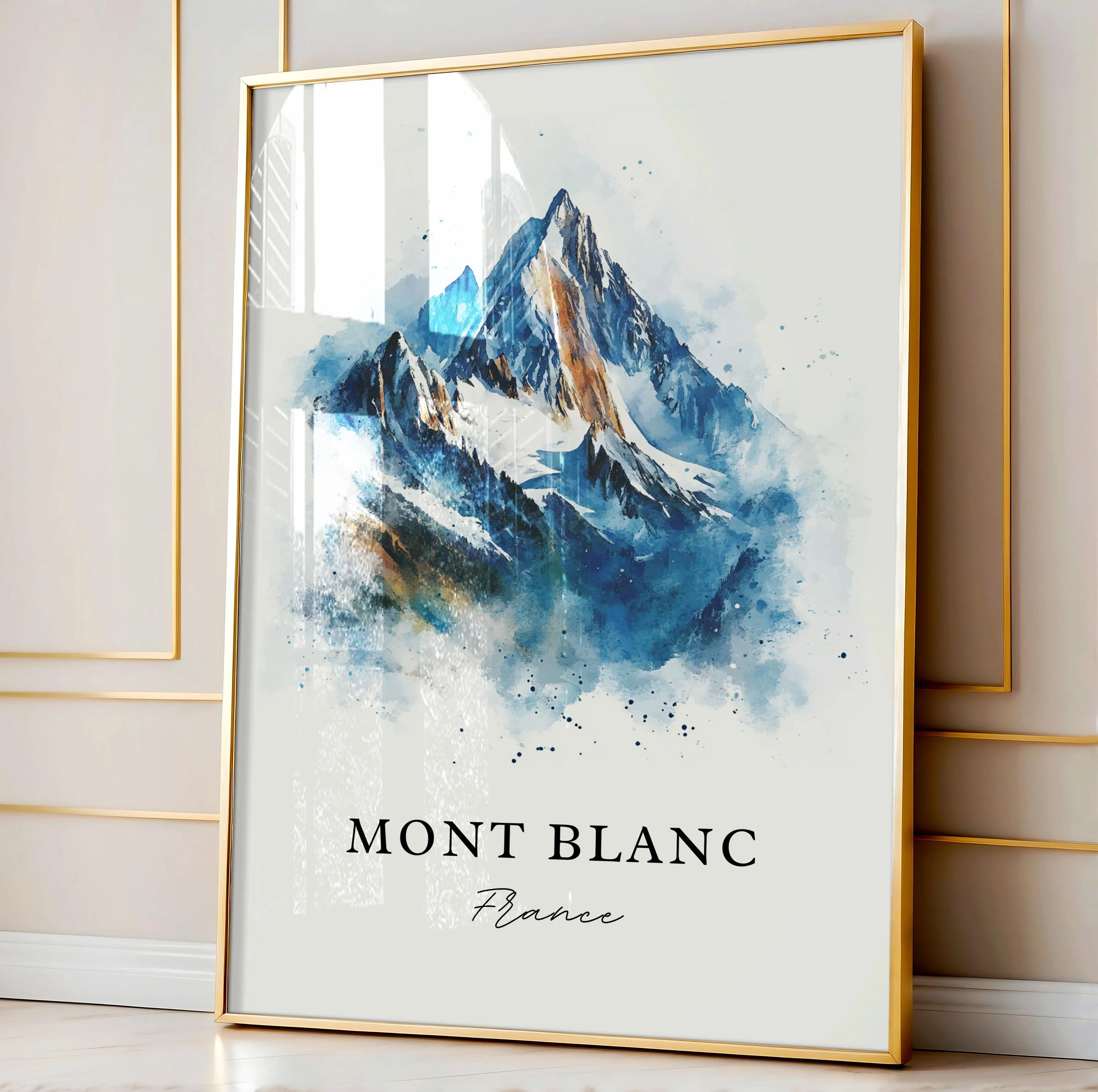 Mont Blanc, France – Watercolor Art Print - Image 4