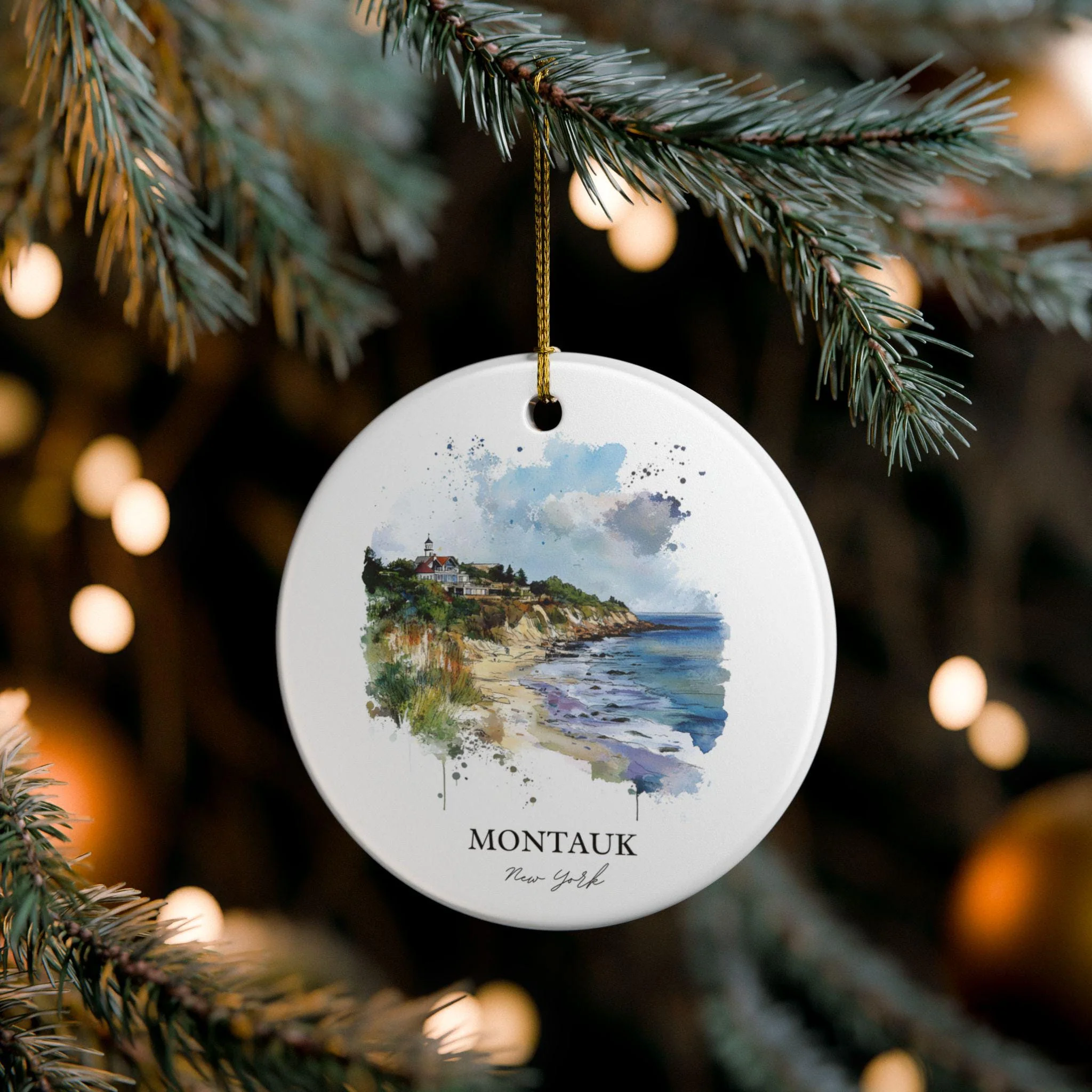 Montauk NY Ornament: Unique Montauk Souvenir, Montauk NY Xmas Decor, and Authentic Montauk New York Gift - Image 4