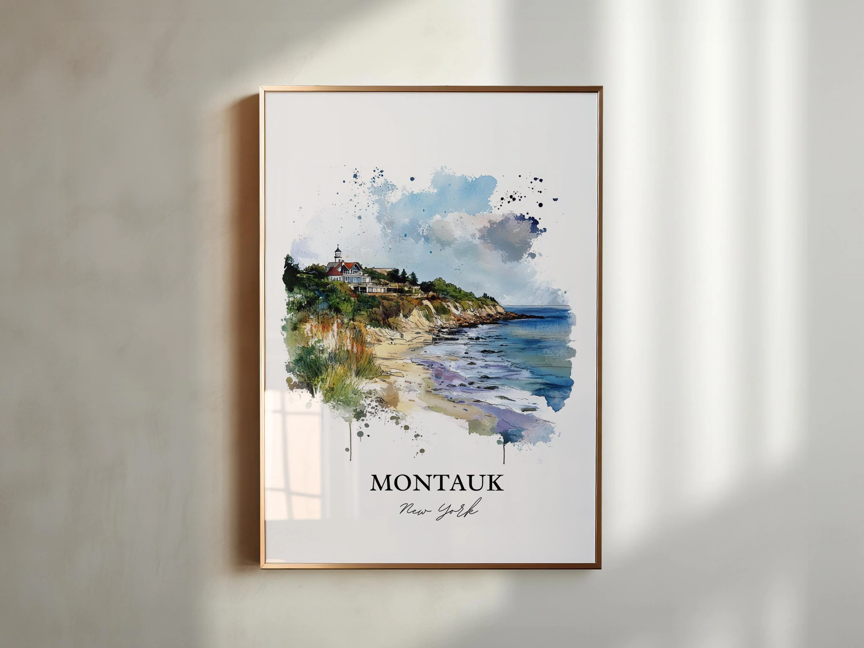 Montauk, NY, USA – Watercolor Art Print - Image 3