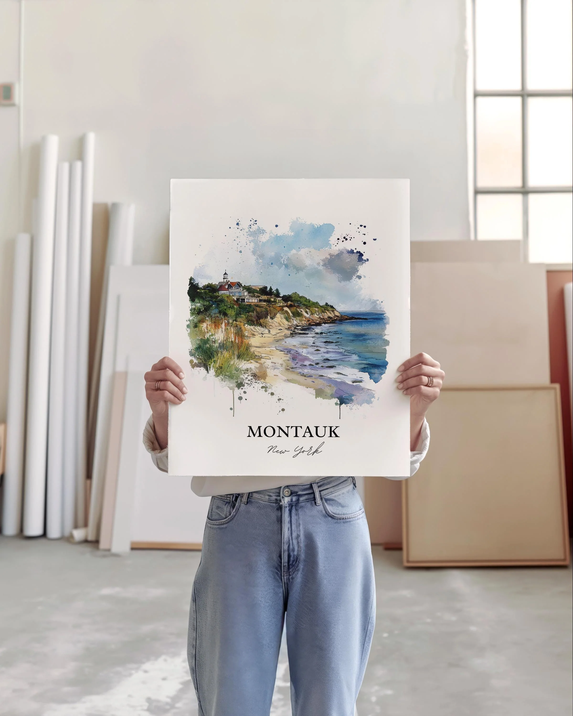 Montauk, NY, USA – Watercolor Art Print - Image 4