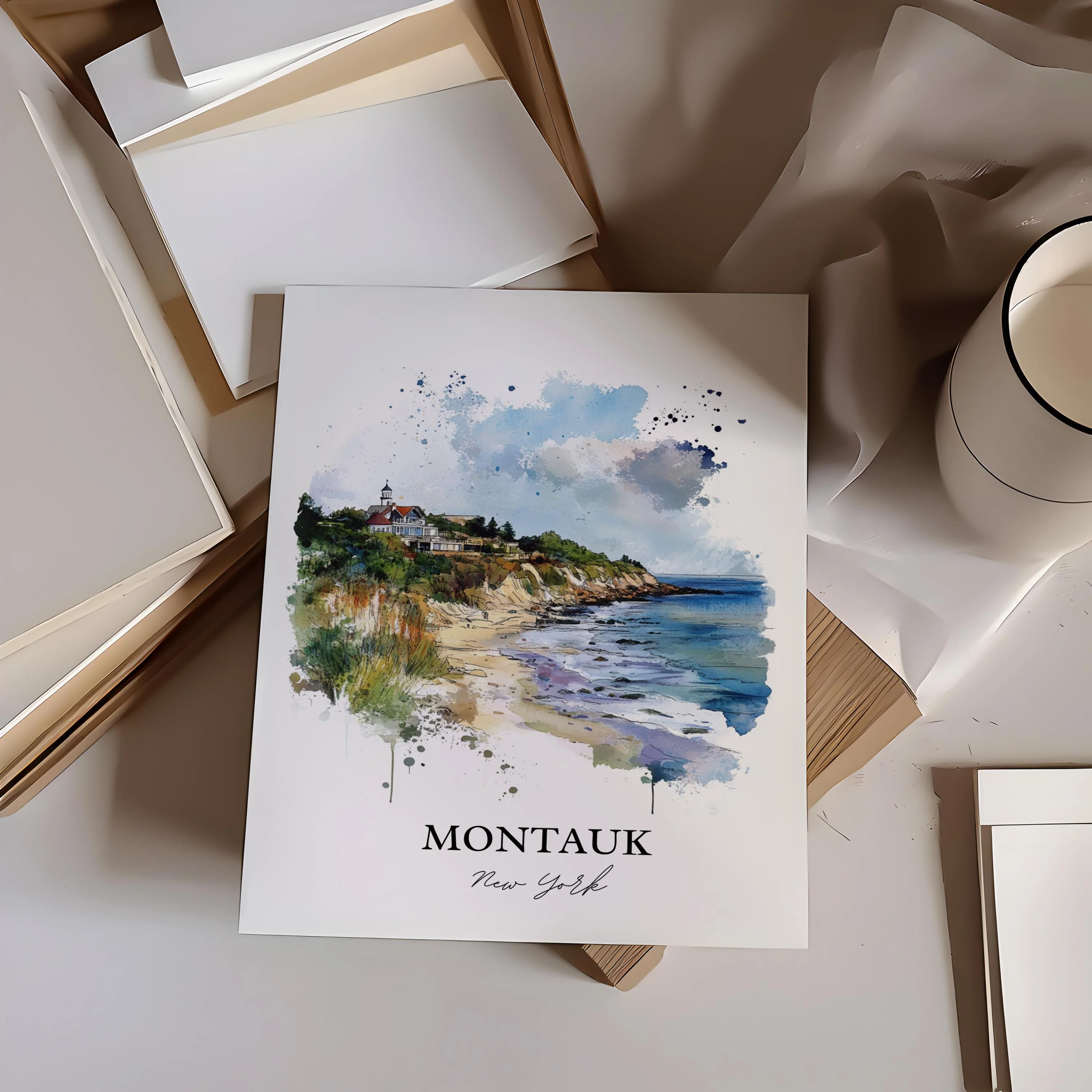 Montauk, NY, USA – Watercolor Art Print - Image 5