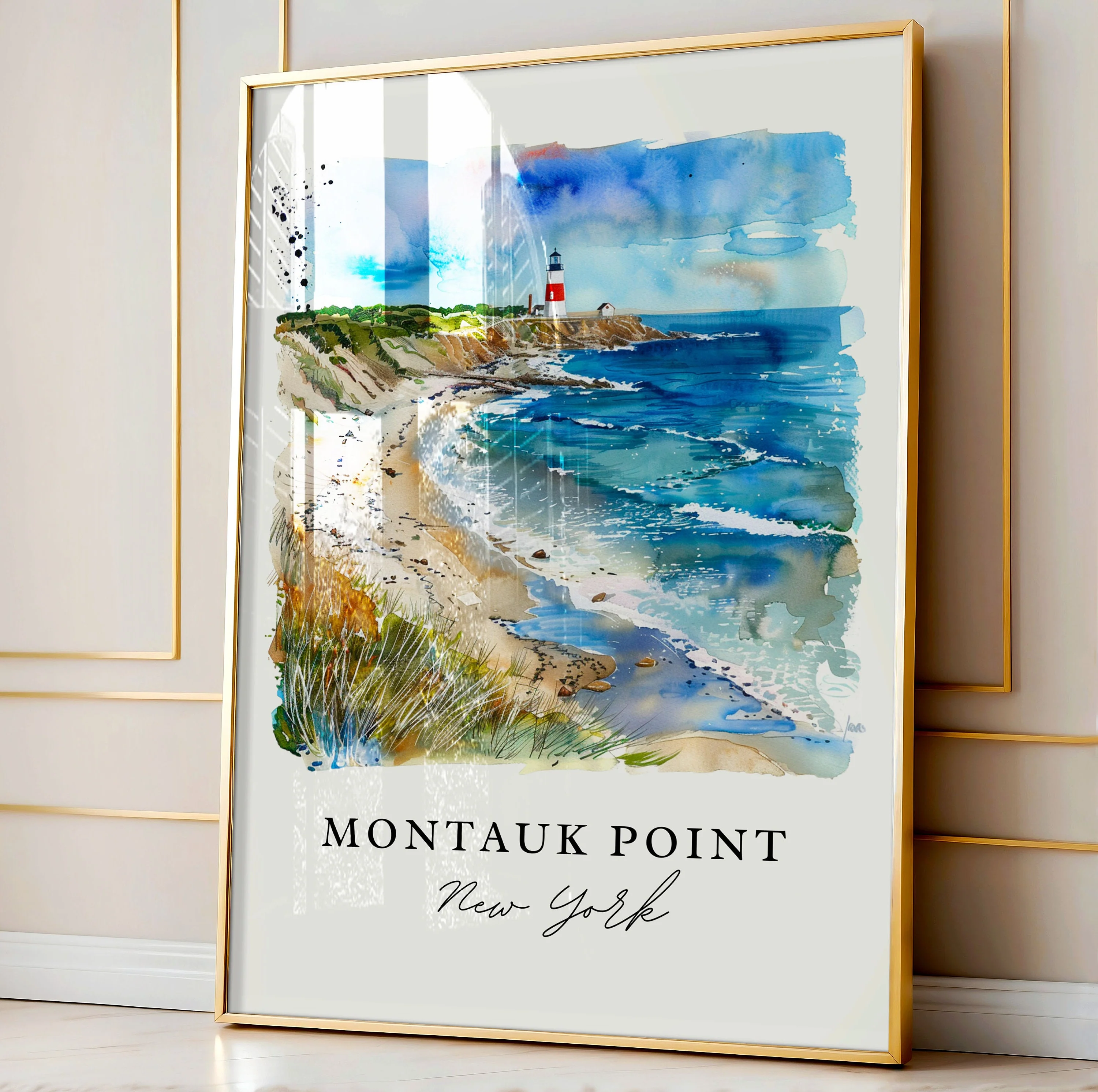 Montauk Point, USA – Watercolor Art Print - Image 4