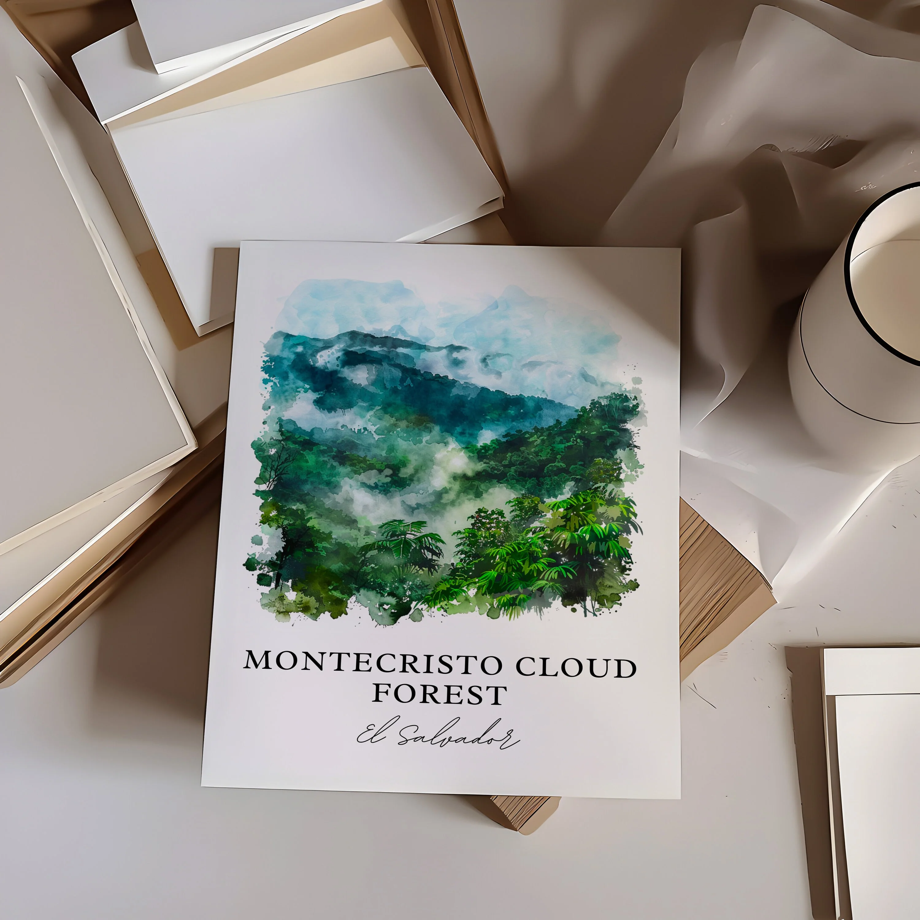 Montecristo National Park, El Salvador – Watercolor Art Print - Image 2