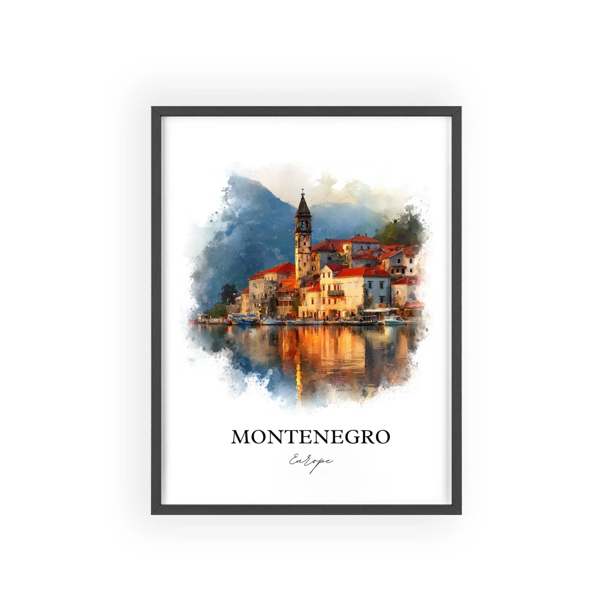 Montenegro, Europe – Watercolor Art Print - Image 7