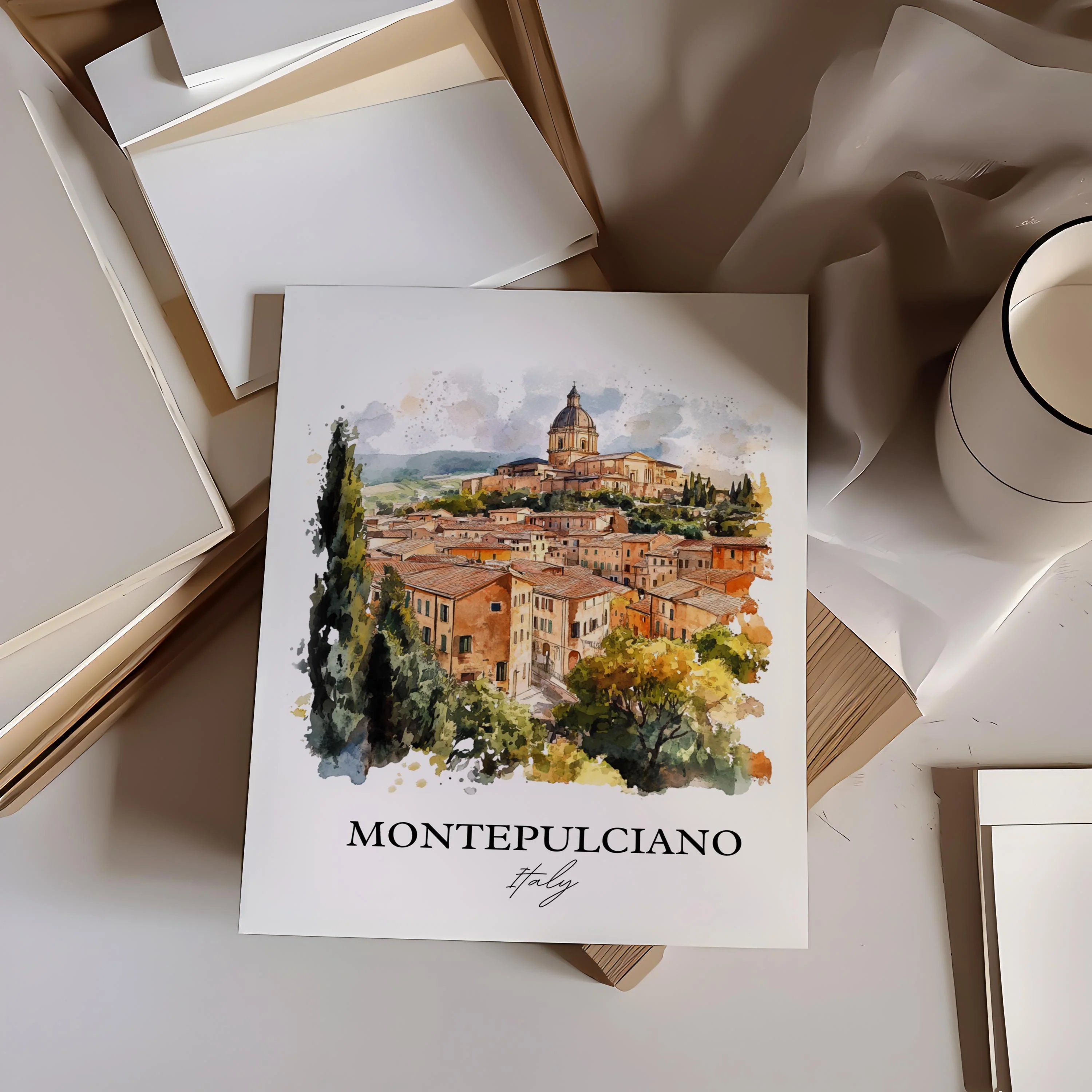 Montepulciano, Italy – Watercolor Art Print - Image 6