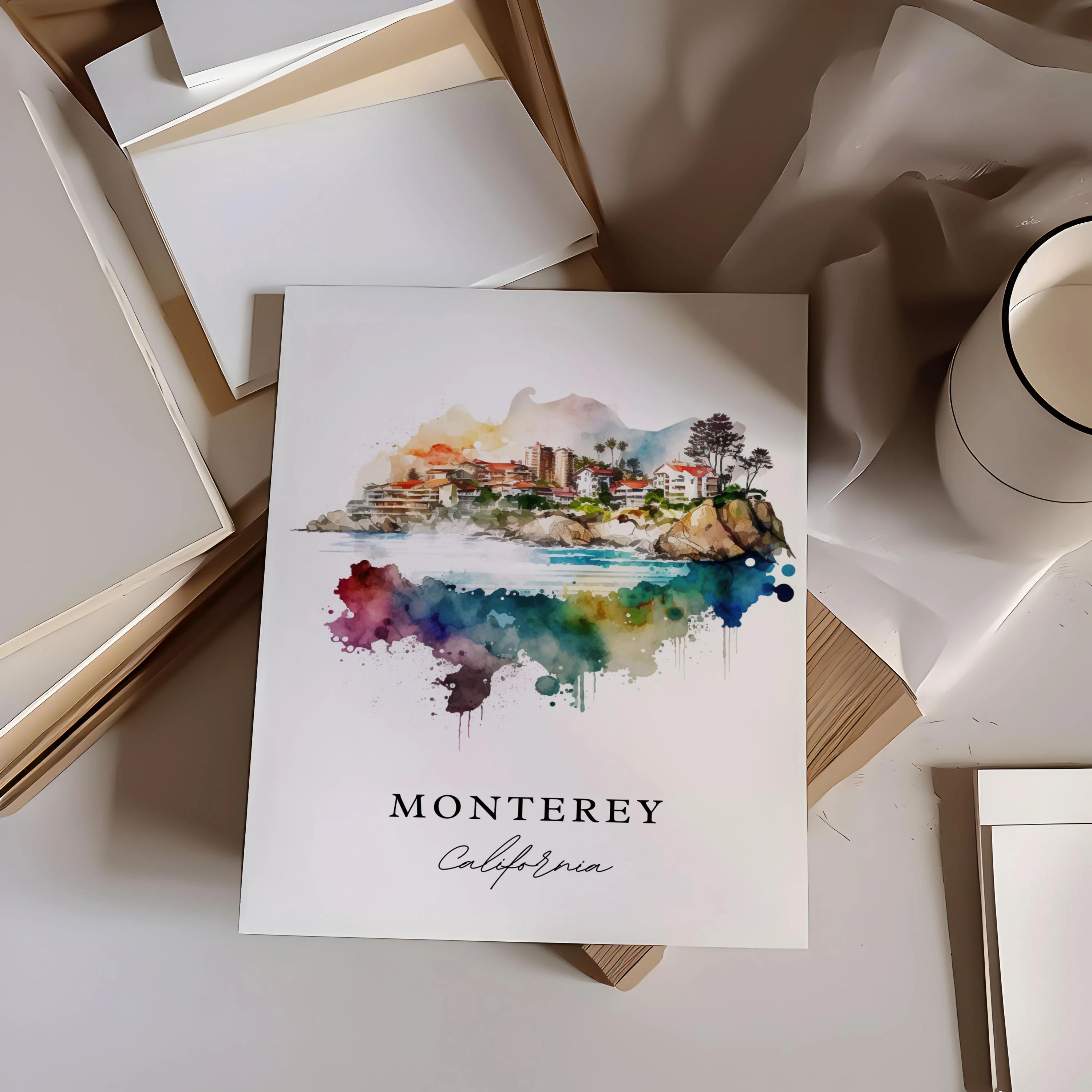 Monterey, California – Watercolor Art Print - Image 2