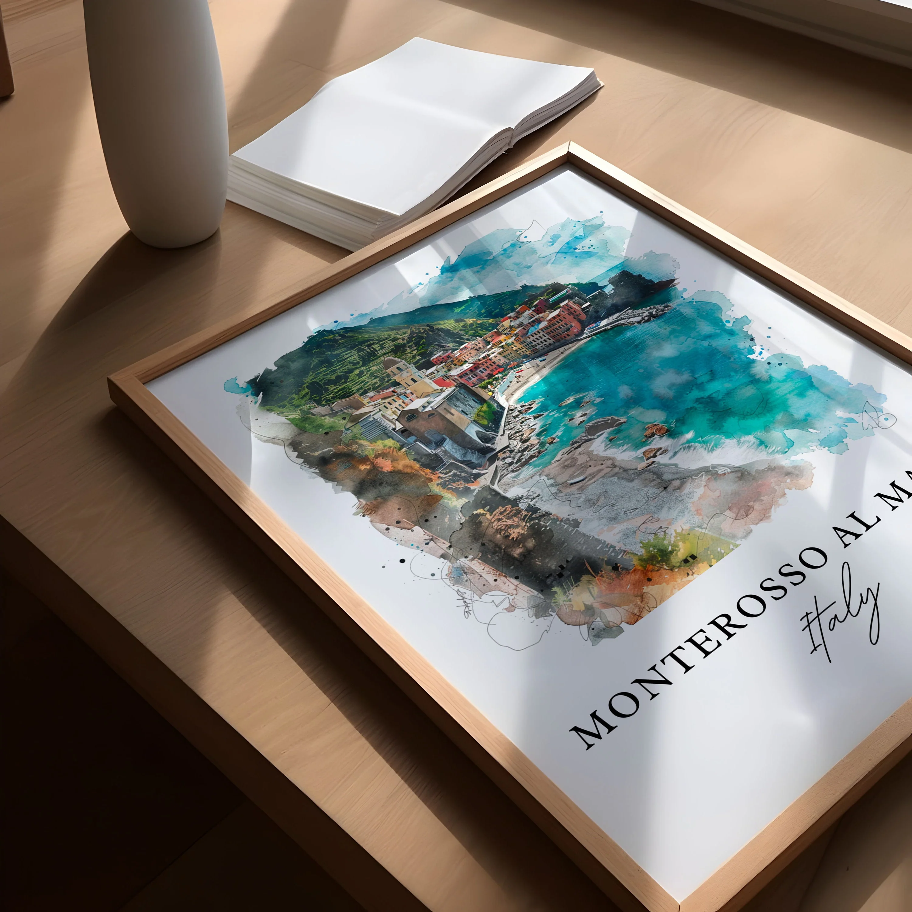 Monterosso al Mare, Italy – Watercolor Art Print - Image 3