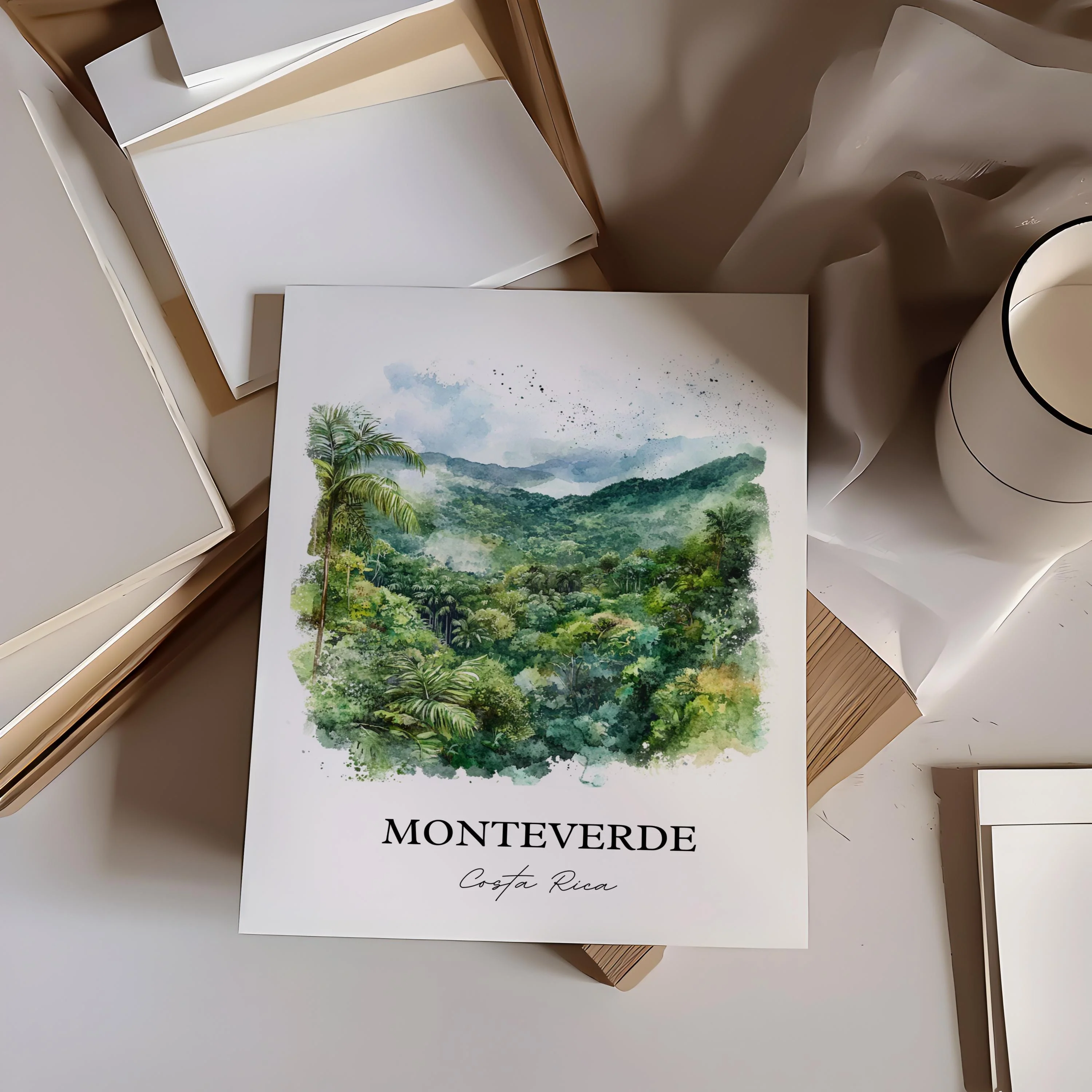 Monteverde, Costa Rica – Watercolor Art Print - Image 4