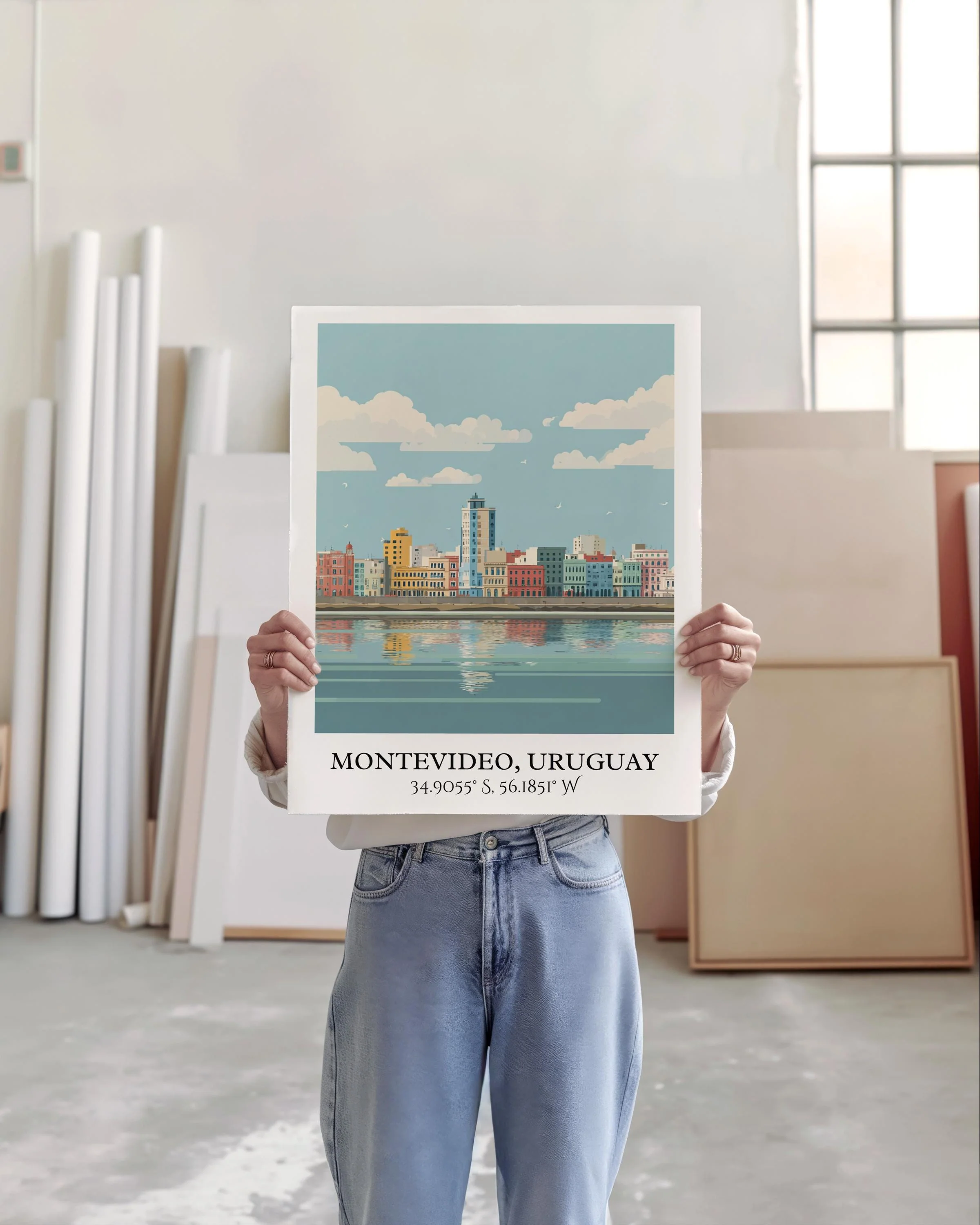 Montevideo, Uruguay – Watercolor Art Print - Image 3