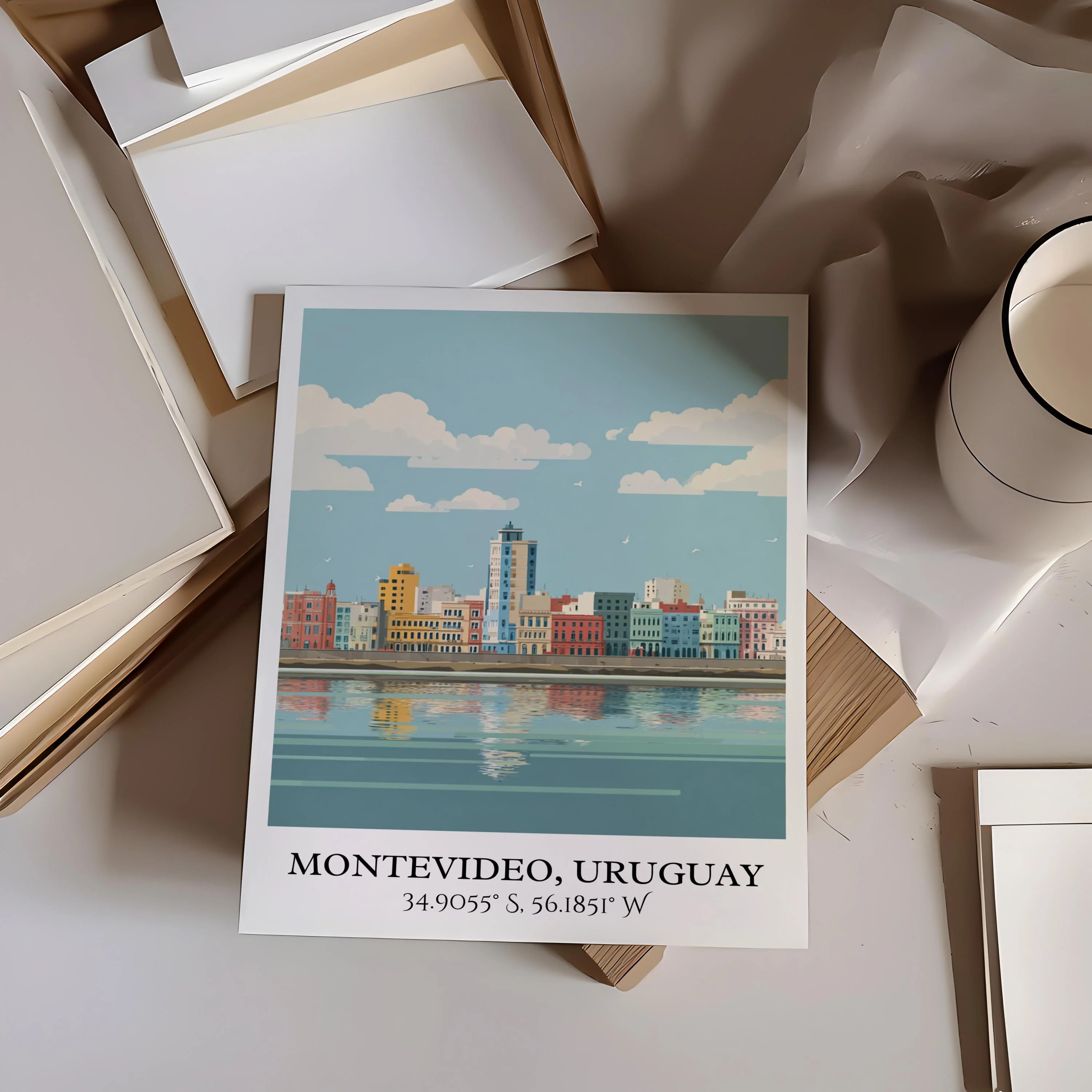 Montevideo, Uruguay – Watercolor Art Print - Image 4
