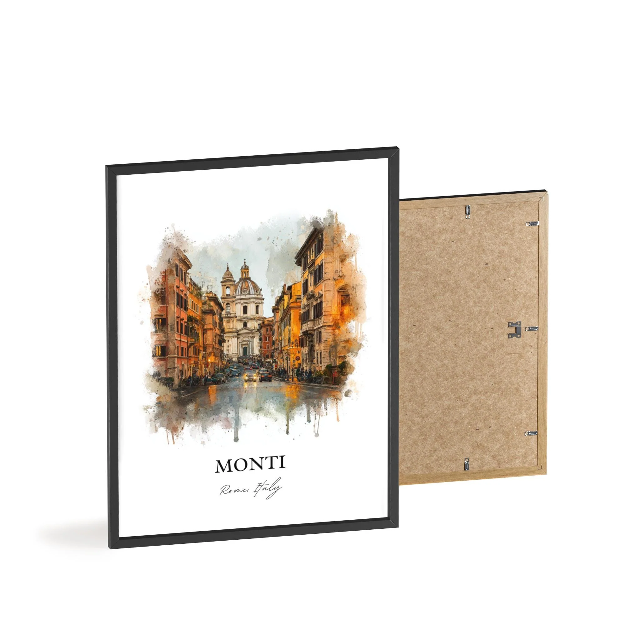 Monti Rome, Italy – Watercolor Art Print - Image 10