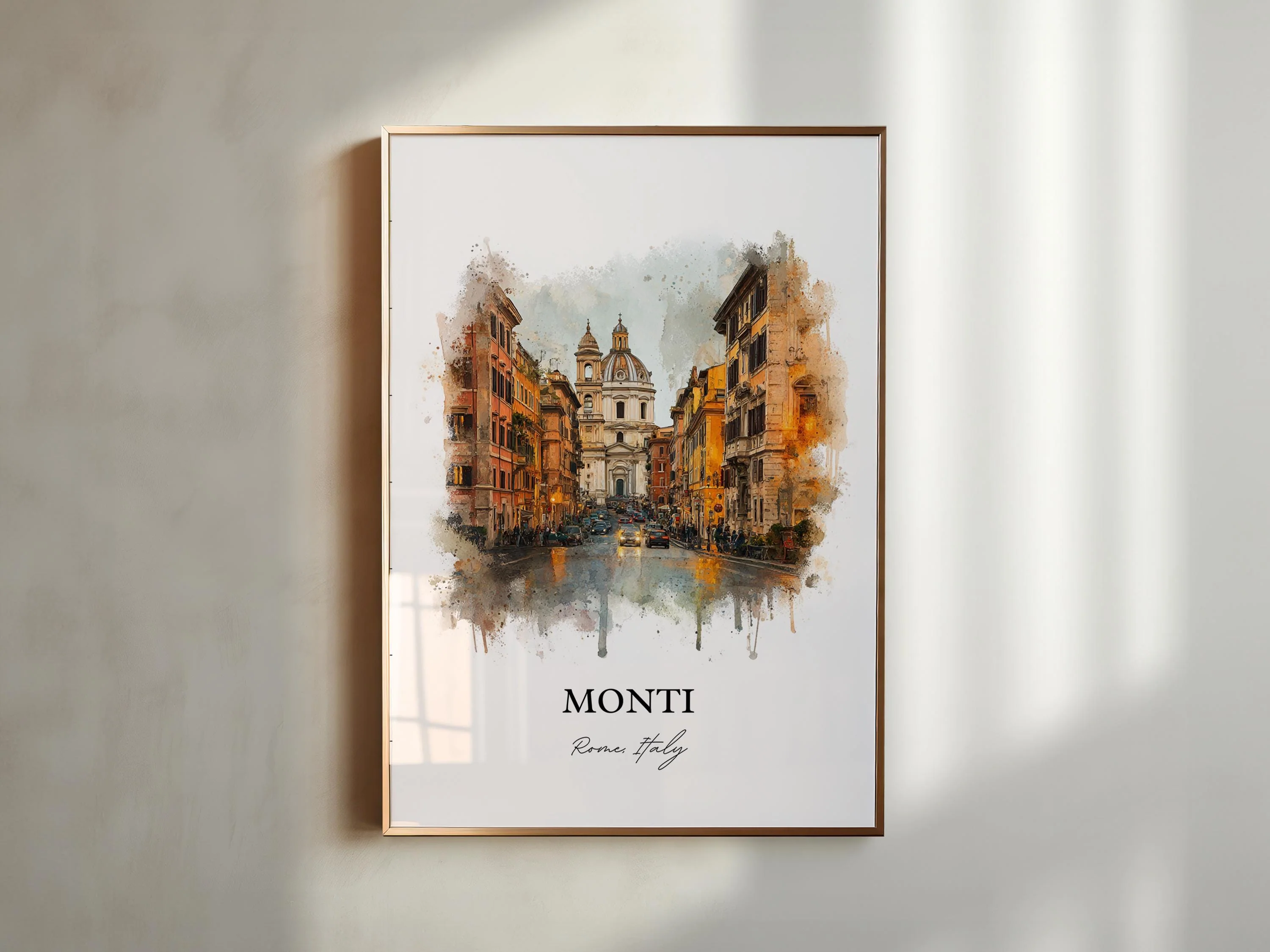 Monti Rome, Italy – Watercolor Art Print - Image 4