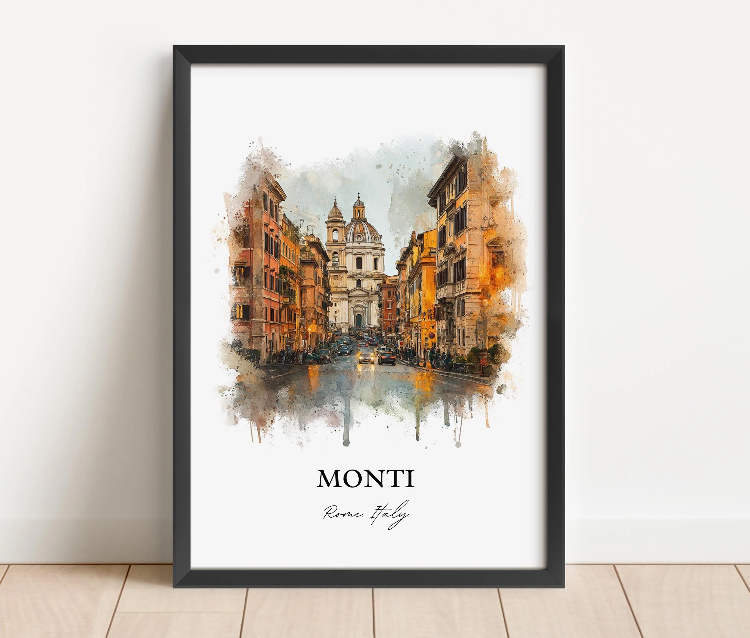 Monti Rome, Italy – Watercolor Art Print - Image 5