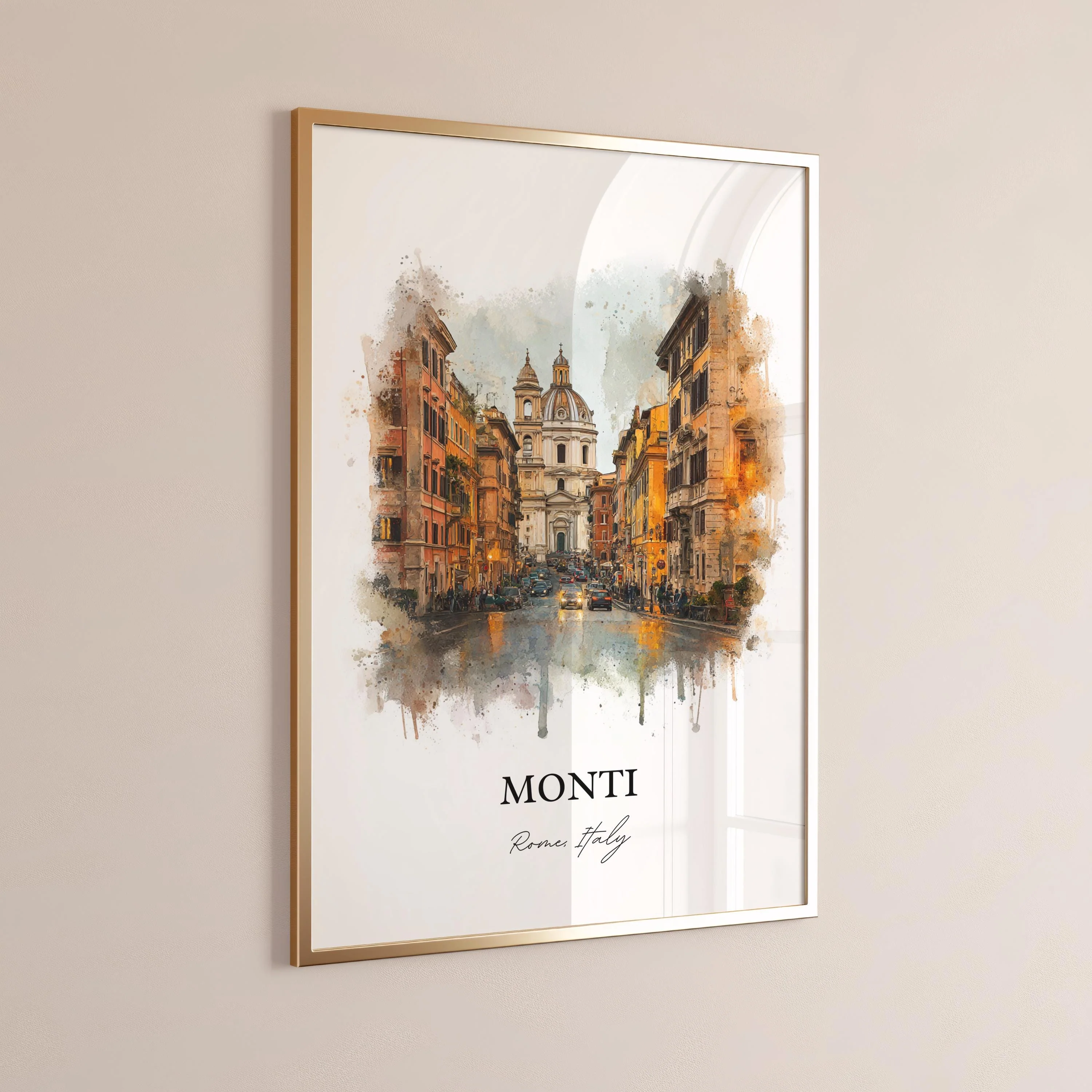 Monti Rome, Italy – Watercolor Art Print - Image 8